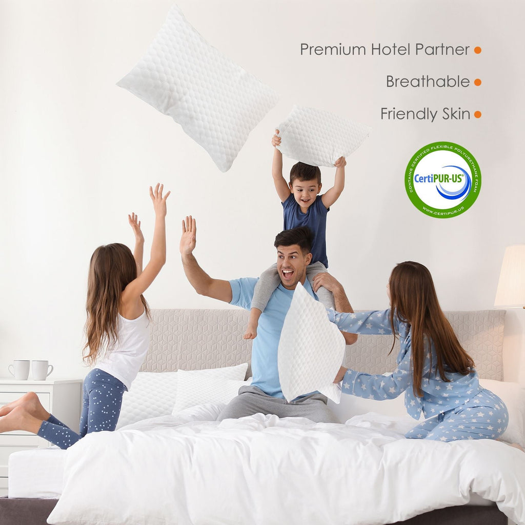 Decorative Plump Memory Foam Pillow, Standard Size Pillows for Sleeping, Bed Pillow Soft and Comfortable, 1 Pack - Orthopedic Shredded Foam Bed Pillow Set Detail