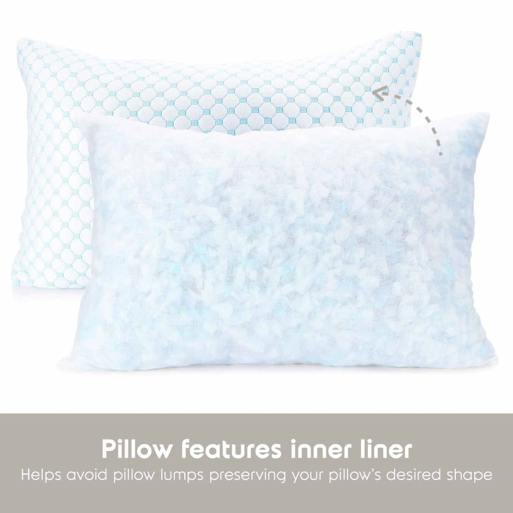 Decorative Plump Cooling Pillows for Bed, Memory Foam Bed Pillow, Queen Pillows 20” X 28”, 2 Pack - Decorative Throw Pillow Cushion for Sofa & Bed Detail
