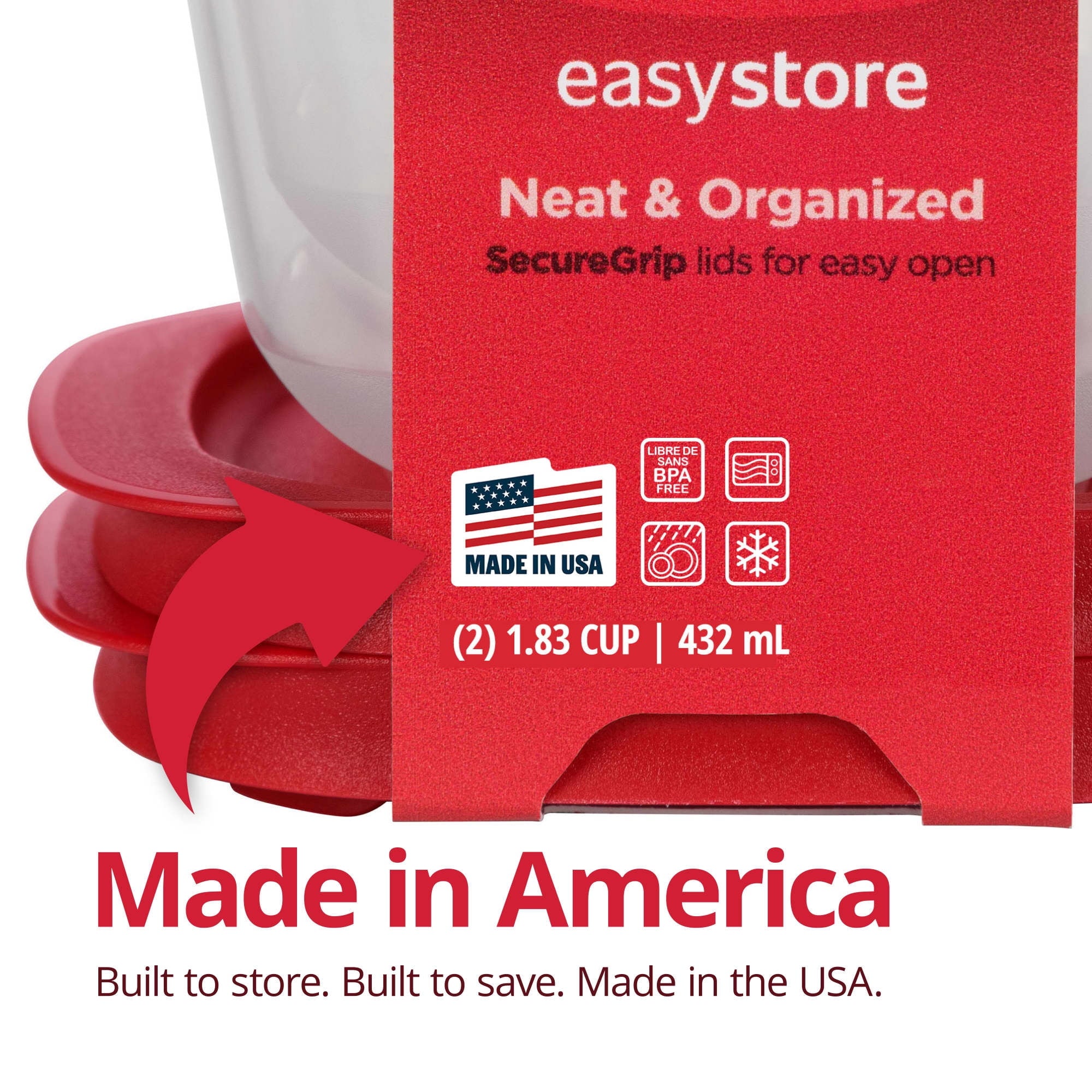 Deliciously Squishy 3.57-Cup (2) and 5.26-Cup EasyStore Rectangle Containers, 3 Pack, Food Storage Containers, Food Storage Containers wi... - Playful Star & Heart Shaped Geometric NeeDoh Detail
