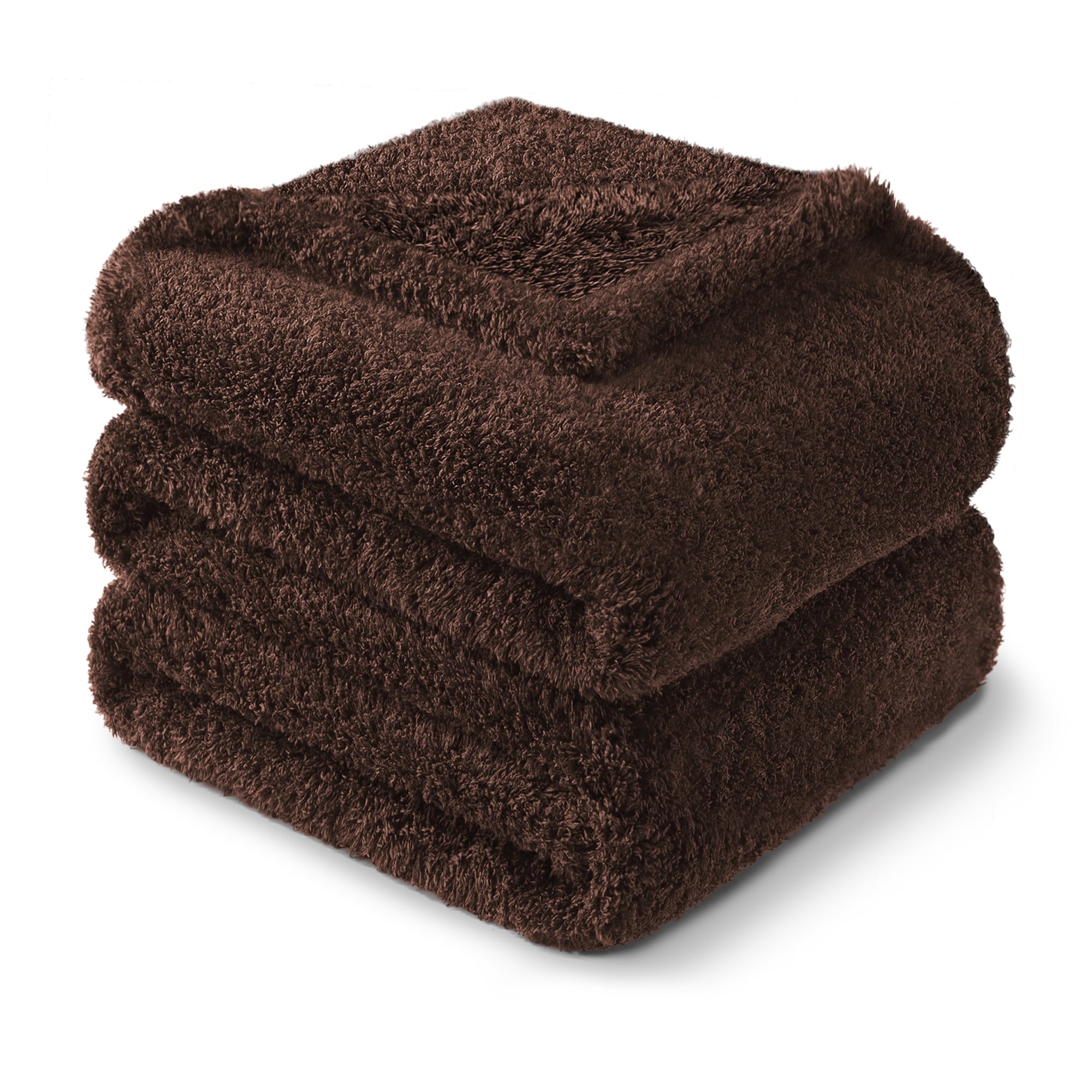 Reversible Sherpa Fuzzy Fleece Throw Blanket for Couch Sofa, Lightweight Fluffy Solid Velvet Blanket, 50x60 Inches, Coffee - Lightweight Plush Warm Blanket for All Seasons Detail