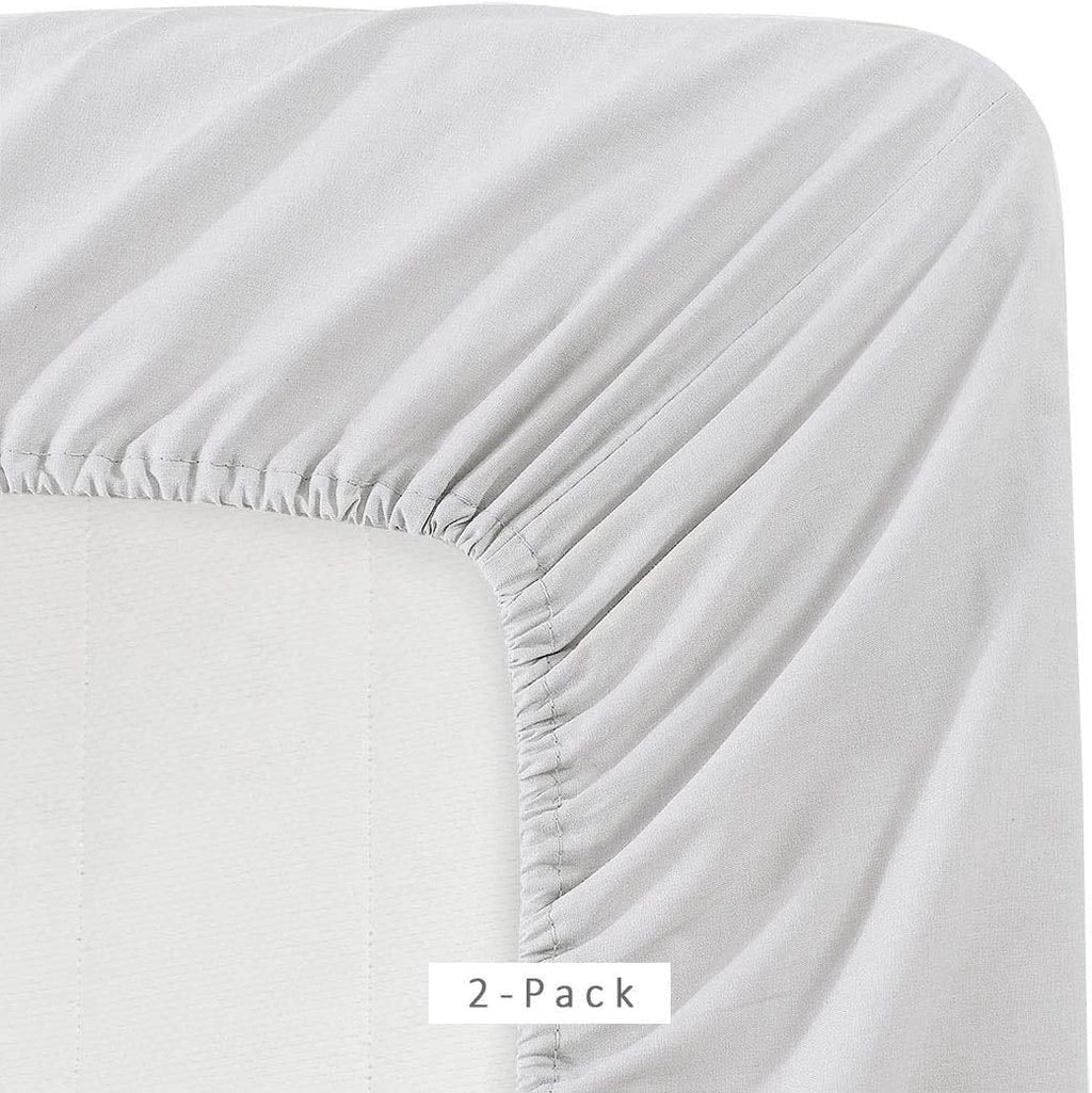 Cooling Sateen 2 Pack Fitted Hospital Bed Sheets with Elastic All Around for a Double Brushed Ultra Soft Breathable 100% Microfiber ... - Breathable Egyptian Cotton Flat & Fitted Sheets Detail