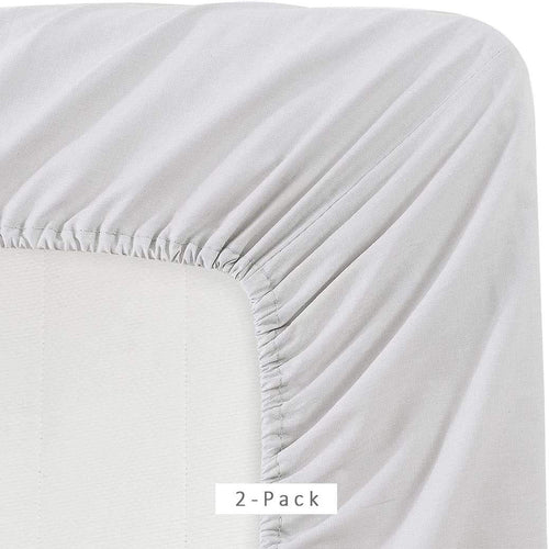 Cooling Sateen 2 Pack Fitted Hospital Bed Sheets with Elastic All Around for a Double Brushed Ultra Soft Breathable 100% Microfiber ... - Breathable Egyptian Cotton Flat & Fitted Sheets Detail