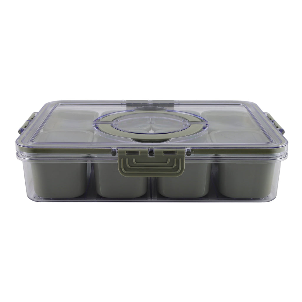 Playful Geometric 8-Compartment Snackle Box, Charcuterie and Snack Container, Divided Serving Tray with Lids and Handle, Dishwasher Saf... - Deliciously Soft Cupcake Sensory Glob Detail