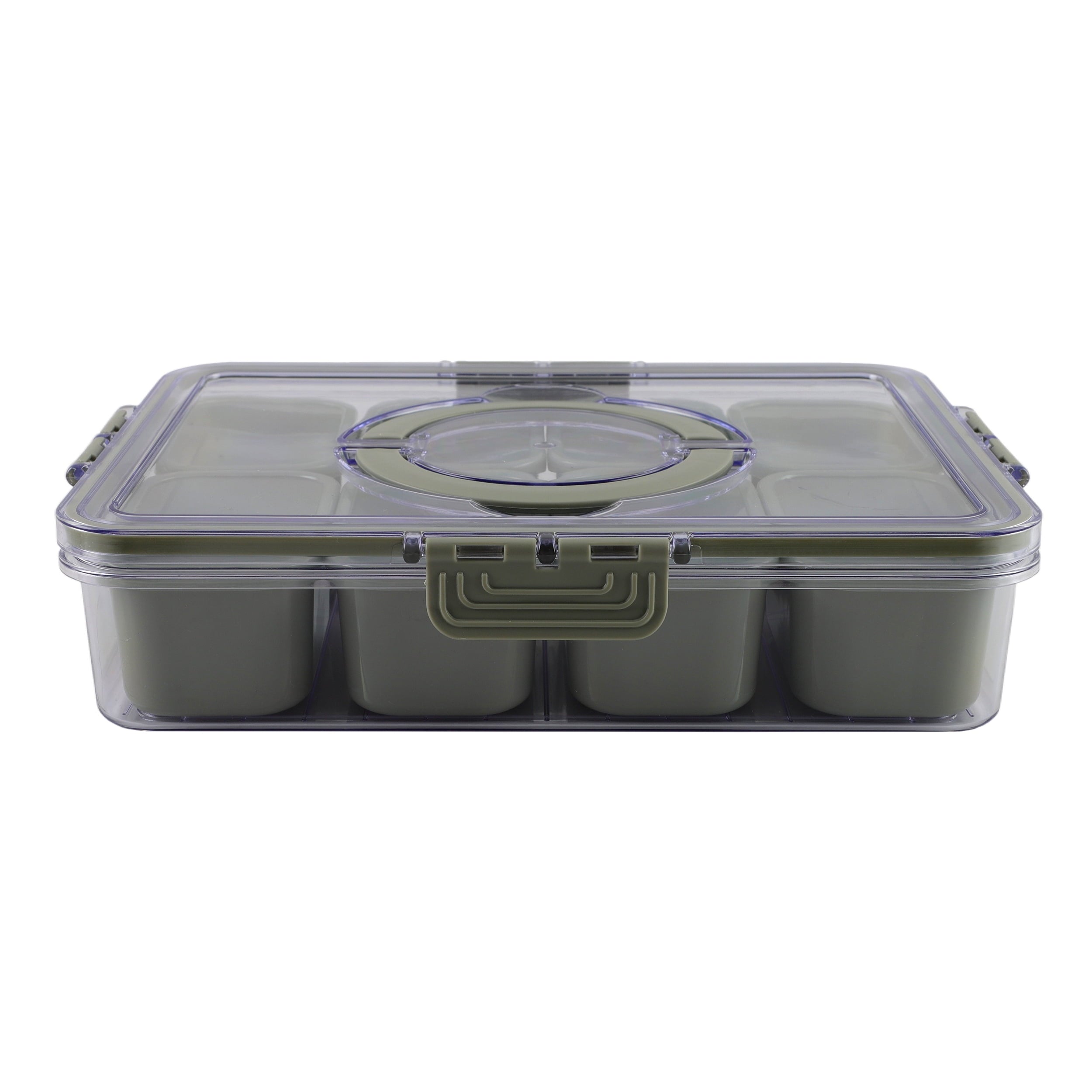 Playful Geometric 8-Compartment Snackle Box, Charcuterie and Snack Container, Divided Serving Tray with Lids and Handle, Dishwasher Saf... - Deliciously Soft Cupcake Sensory Glob Detail