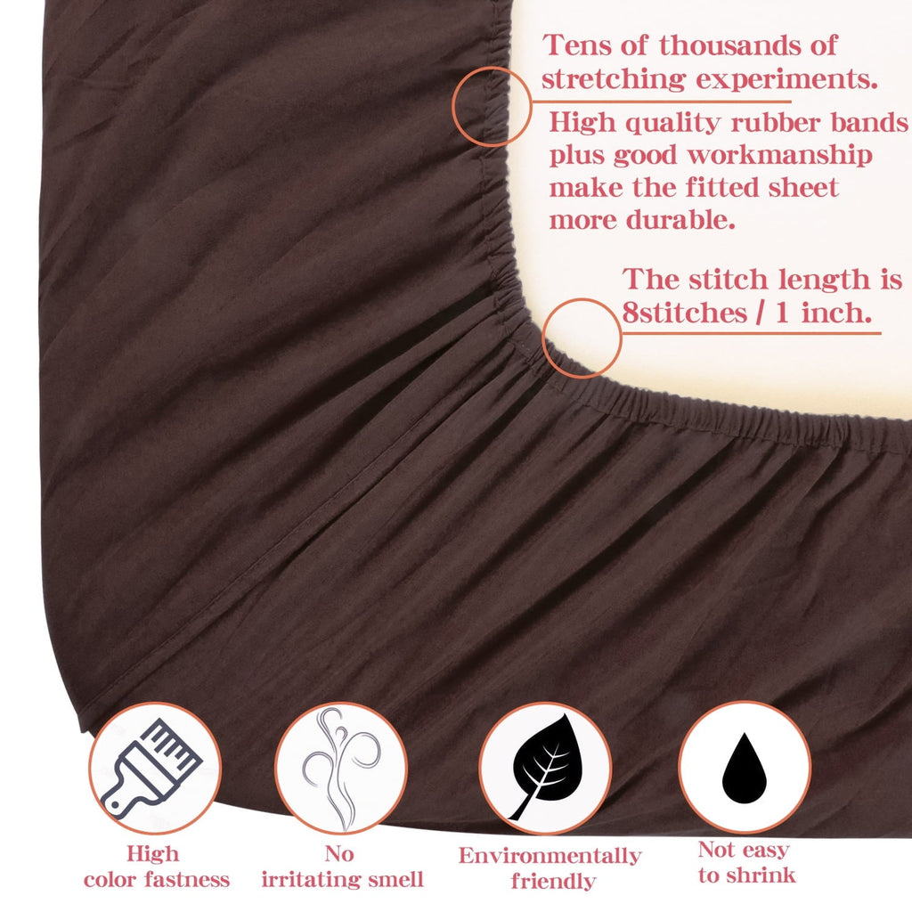 Wrinkle-Resistant Premium 1800 Series Microfiber Queen Fitted Sheet with Deep Pocket, Ultra Soft and Breathable Fitted Bed Sheet, 60x80... - Luxury Bed Sheet Set with Deep Pockets Detail