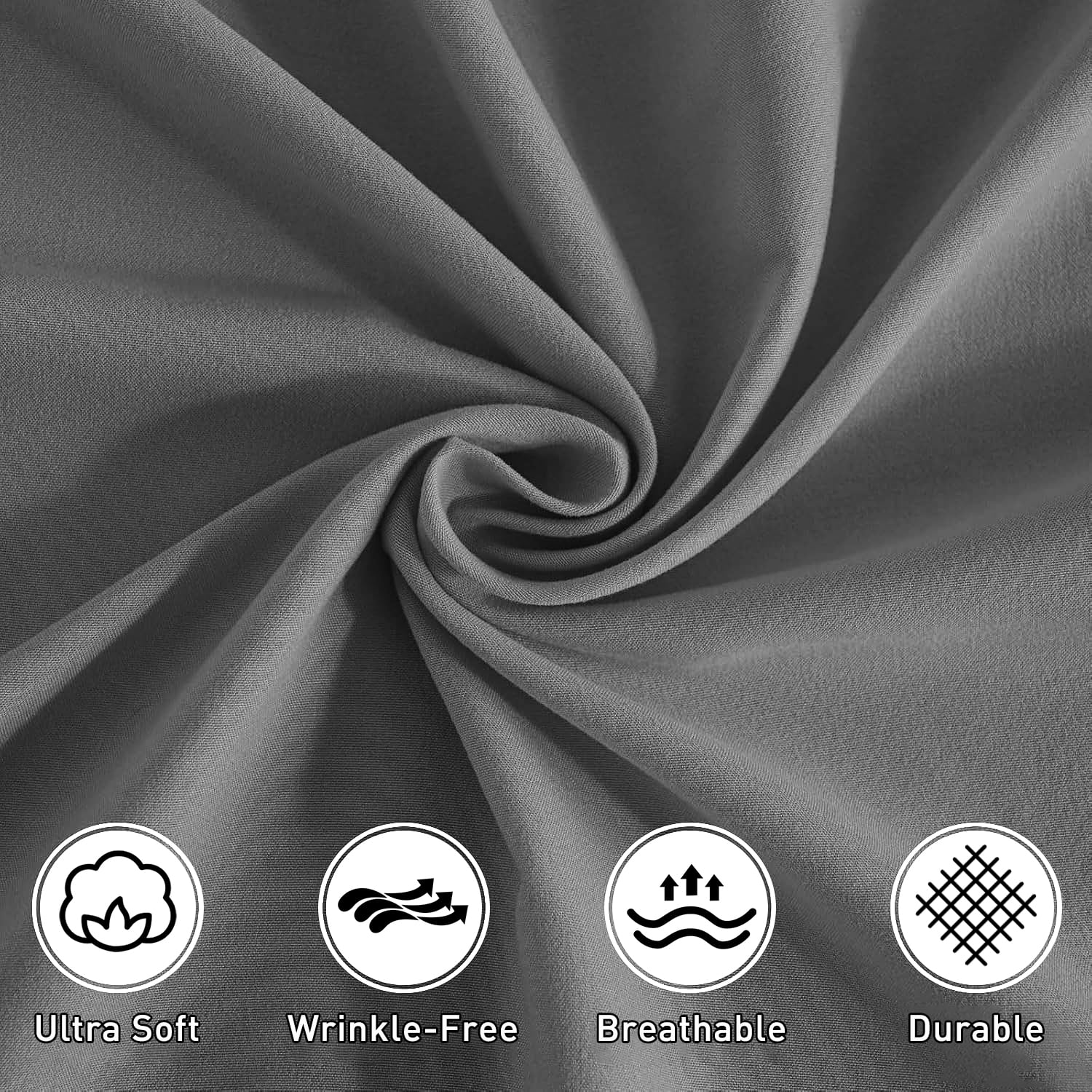 Wrinkle-Resistant Size, Microfiber Cooling , Breathable & Hypoallergenic 4 Pieces Luxury Soft Sheet Set, Mattress Fitted up... - Breathable Egyptian Cotton Flat & Fitted Sheets Detail