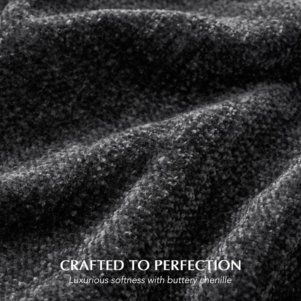 Decorative Knitted Soft Chenille Throw Blanket for Couch, Cozy Plush Fuzzy Decorative Chenille Knit Throw Blanket with Tassels, Lightwei... - Cozy Fleece Throw Blanket for Couch & Bed Detail