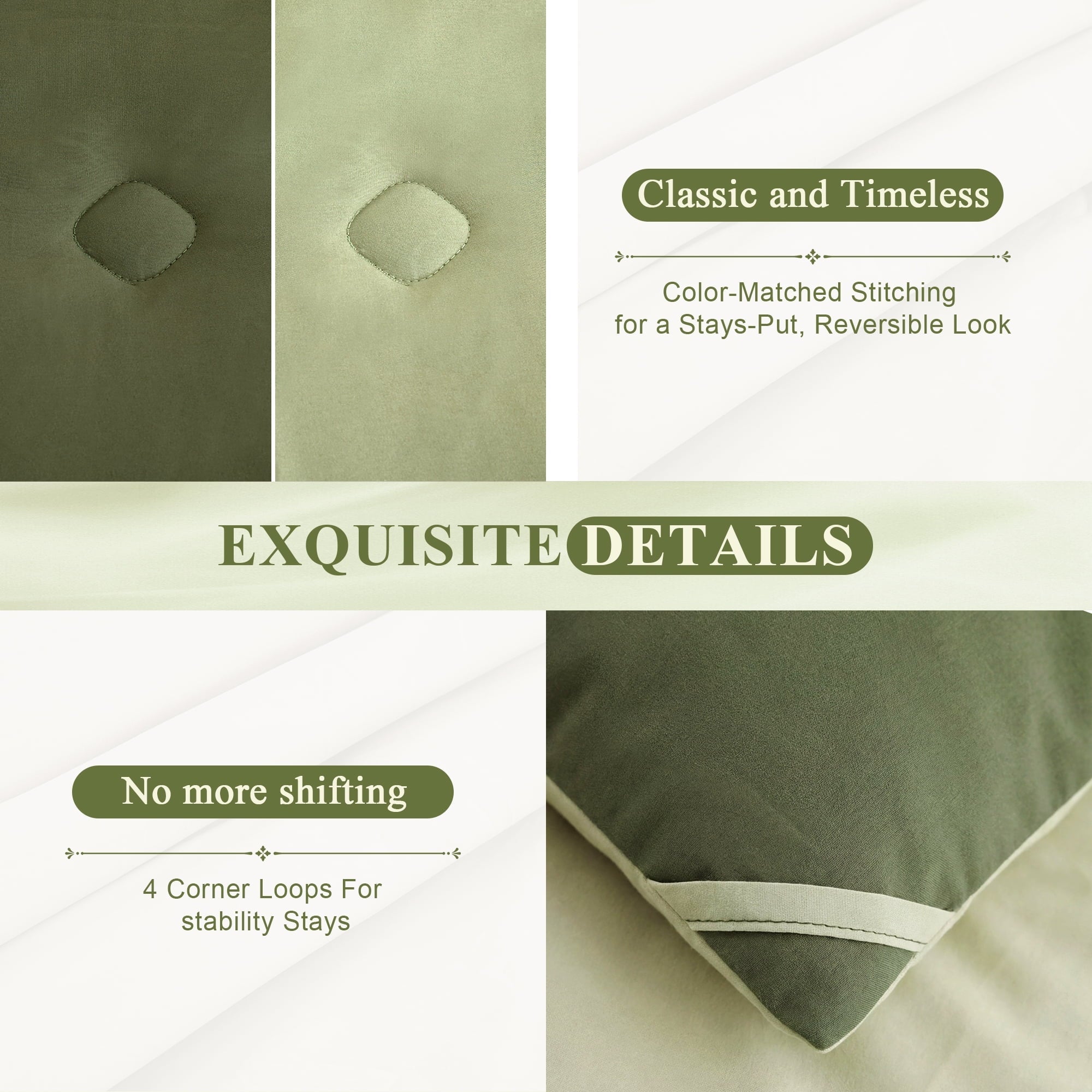 Fluffy Down Alternative 7 Pieces Comforter Set Queen，Bed in A bag，All Seasons Bedding sets with Comforter,Fitted Sheet,Flat Sheet,Pillowcases... - All-Season Down Alternative Comforter Insert Detail