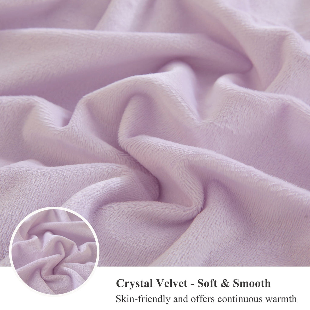 Cozy Fleece Fluffy Faux Rabbit Fur Throw, Cozy Wide Stripe Plush Fuzzy Blanket for Bed Couch Sofa Chair, Light Purple Shaggy Thro... - Cozy Fleece Throw Blanket for Couch & Bed Detail