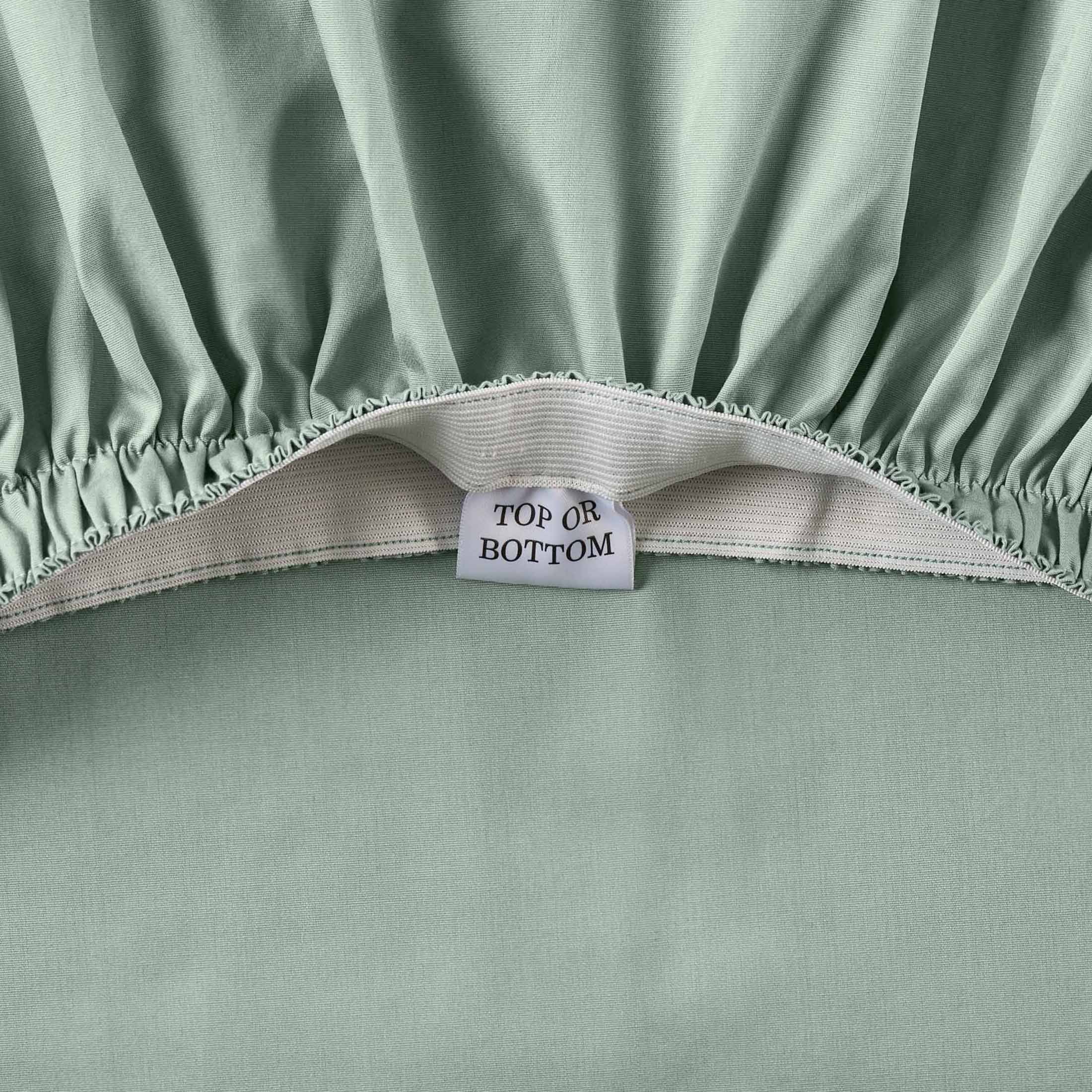 Ultra-Soft Cool & Crisp 4-Piece 300 Thread Count Green River Cotton Percale Sheet Set, Queen - Breathable Egyptian Cotton Flat & Fitted Sheets Detail