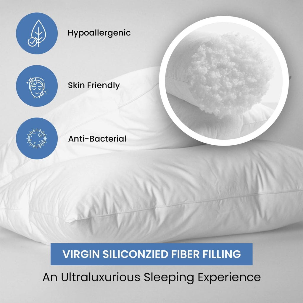 Orthopedic Support Ryotei Economy Bulk Hotel Pillows 20"x26" Standard (Pack of 12) | Premium Cluster Fiber Fill | Soft Down Alternative ... - Ergonomic Memory Foam Pillow for Neck Pain Support Detail