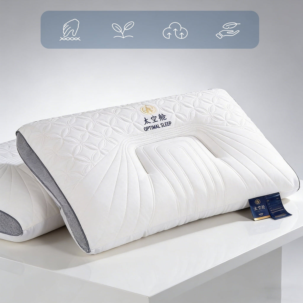 Fluffy Shredded 2-Pack Space Capsule Bed Pillow (29.13" x 18.9") - Plush and Supportive - Ergonomic Memory Foam Pillow for Neck Pain Support Detail