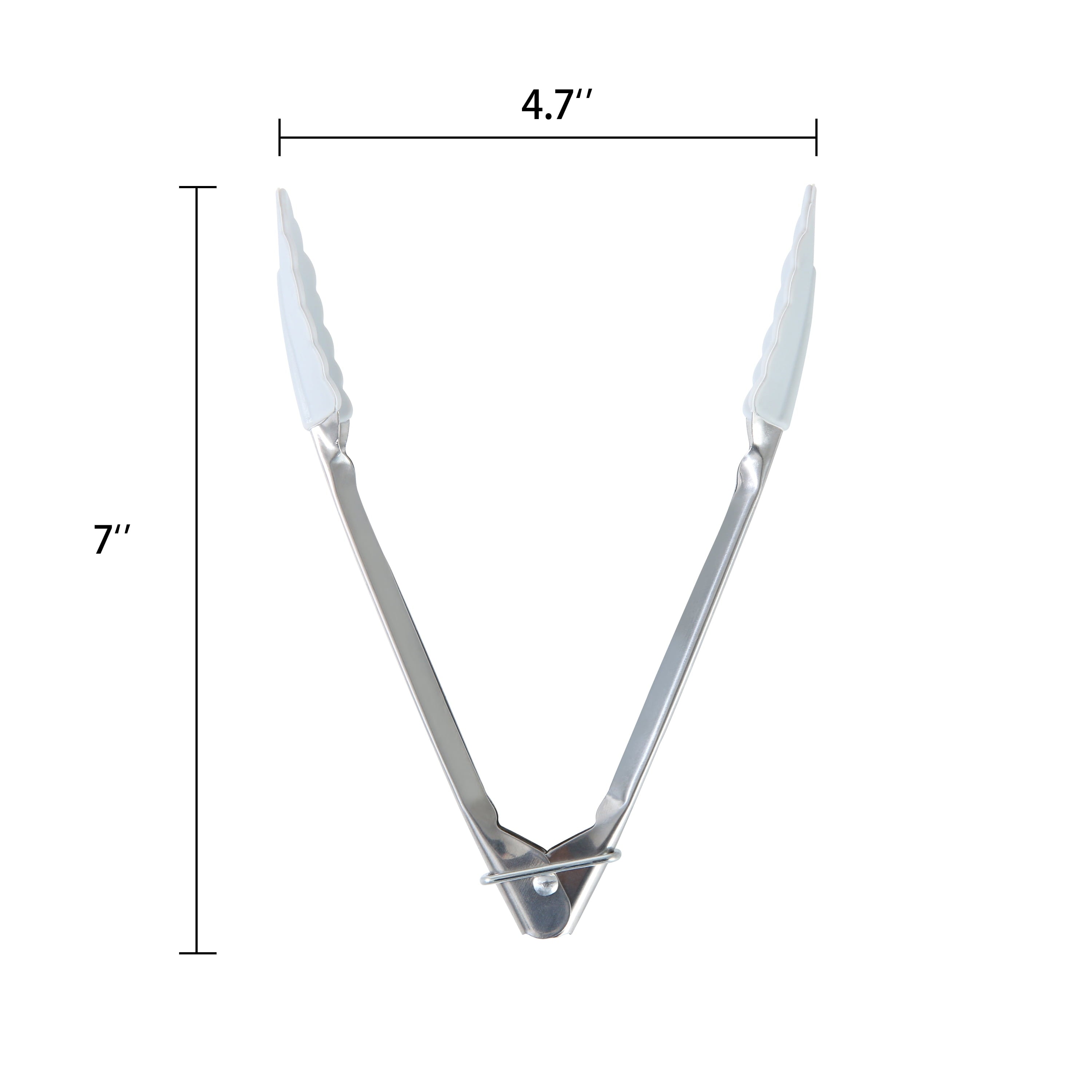 Chef-Quality Stainless Steel and Silicone Mini Food Tongs Grey - High-Precision Culinary Tool for Baking & Cooking Detail