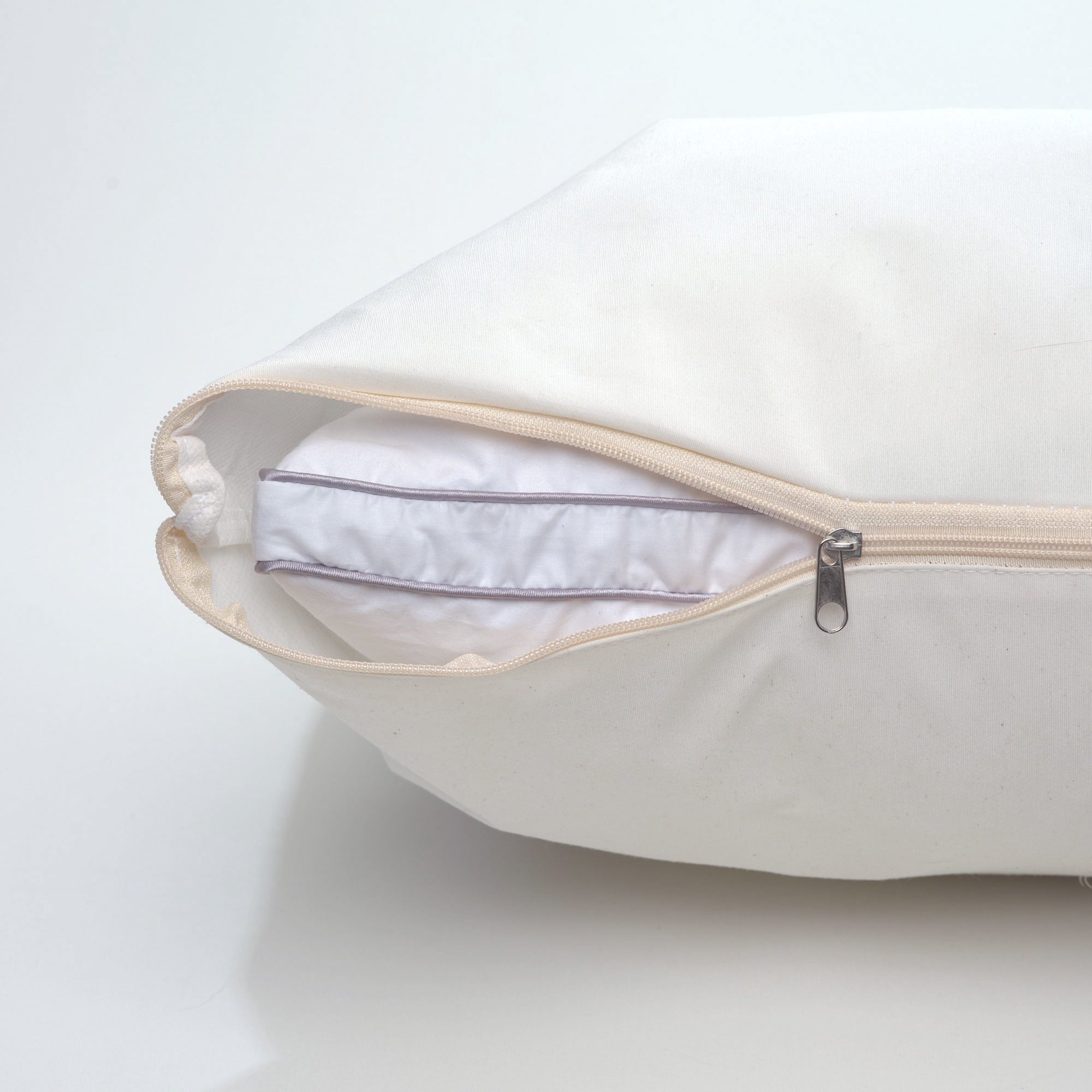Hotel Collection Linen Premium Goose Down Feather Pillow for Bed, Soft & Supportive, Standard Size, White - Decorative Throw Pillow Cushion for Sofa & Bed Detail