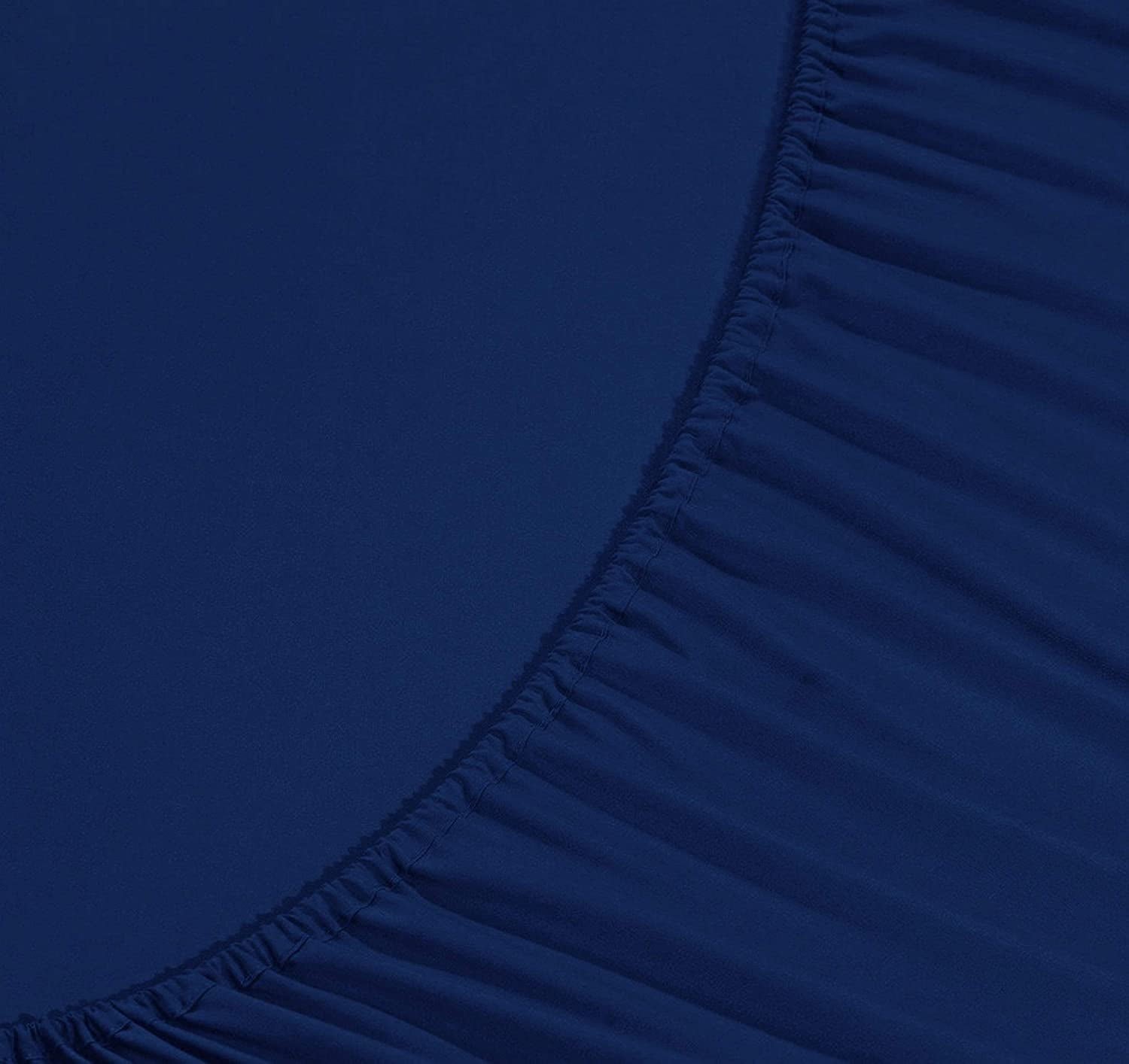 Premium Egyptian Cotton 4-Piece Microfiber Bed Sheet Set, Soft & Breathable, Wrinkle & Fade Resistant, Deep Pocket, Queen, Navy Blue - Cooling Hotel Quality Bedding Sheets and Pillowcases Detail