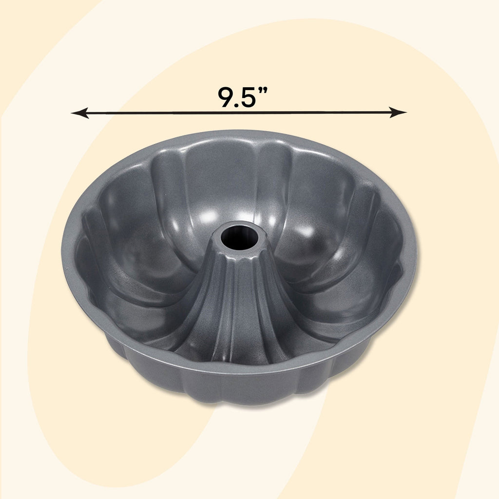 Time-Saving Everyday Non-Stick Bundt Cake Pan 9.51" Fluted Tube Baking Pan, Packaging May Vary - Innovative Kitchen Helper for Modern Cooking Detail