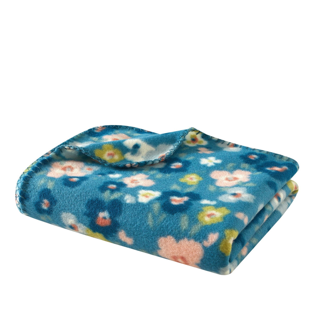 Super Soft Flannel Cozy Fleece Throw Blanket Delightful Floral 50" x 60", All Ages - Luxury Knitted Decorative Throw Blanket with Fringes Detail