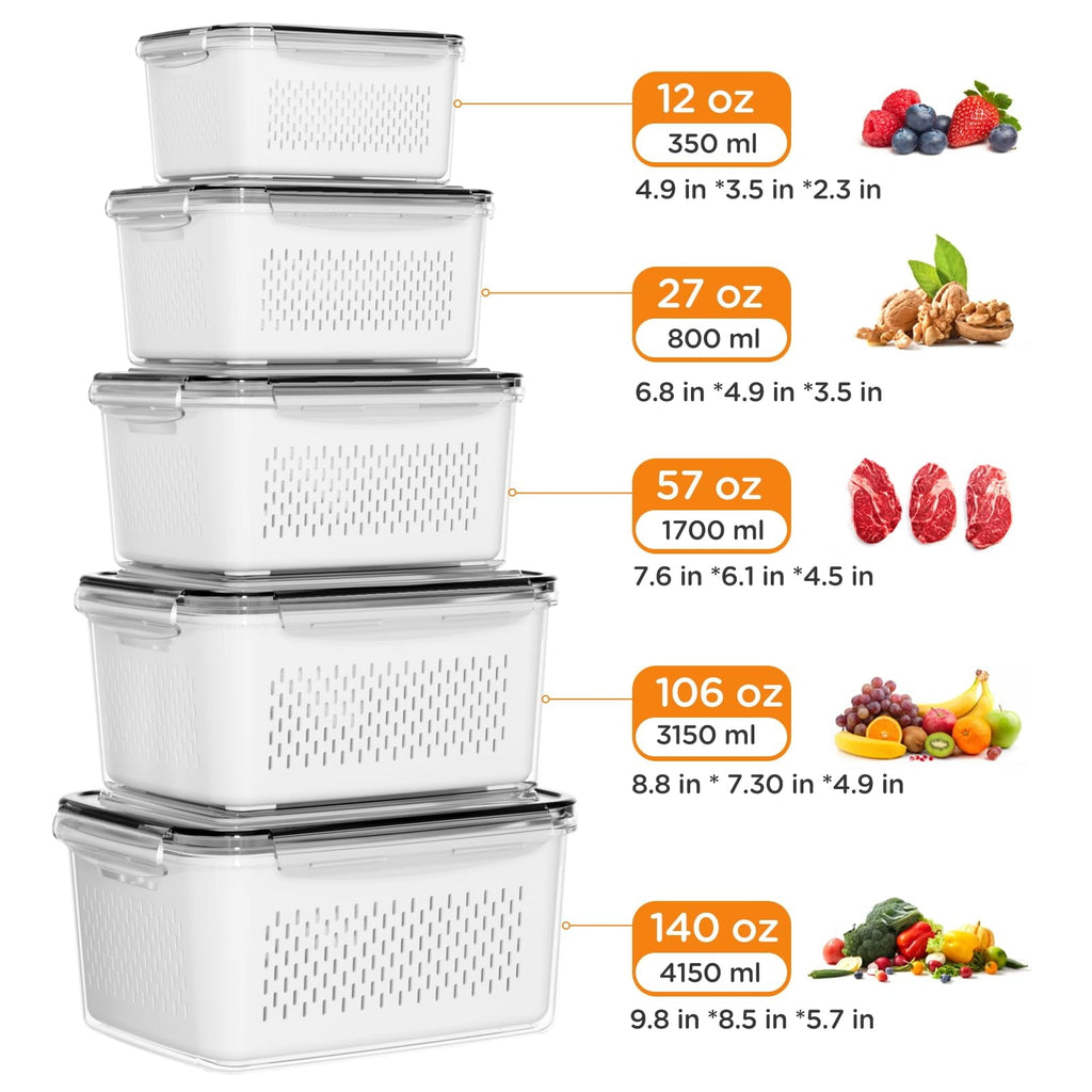 Whimsical Doughnut 5 Pack Fruit Storage Containers for Fridge with Removable Colanders and Lids, 5 in 1 Leakproof Fridge Organizer Bins ... - Squishy Dohnut Sweet Treat Shaped Stress Toy Detail