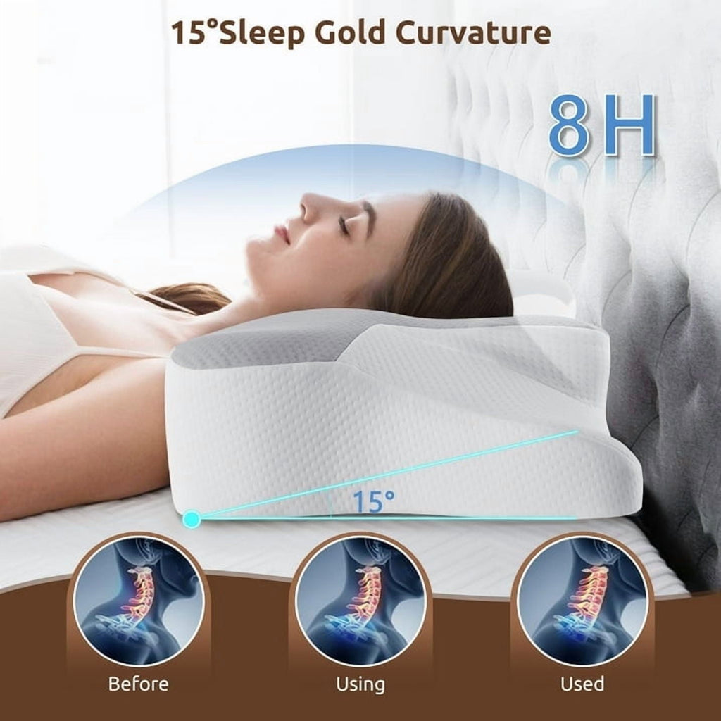 Ergonomic Memory Foam Cervical Pillow for Sleeping Memory Foam Neck Pain Relief Contour Orthopedic Ergonomic Pillows for Women Side Sleeper... - Ergonomic Memory Foam Pillow for Neck Pain Support Detail