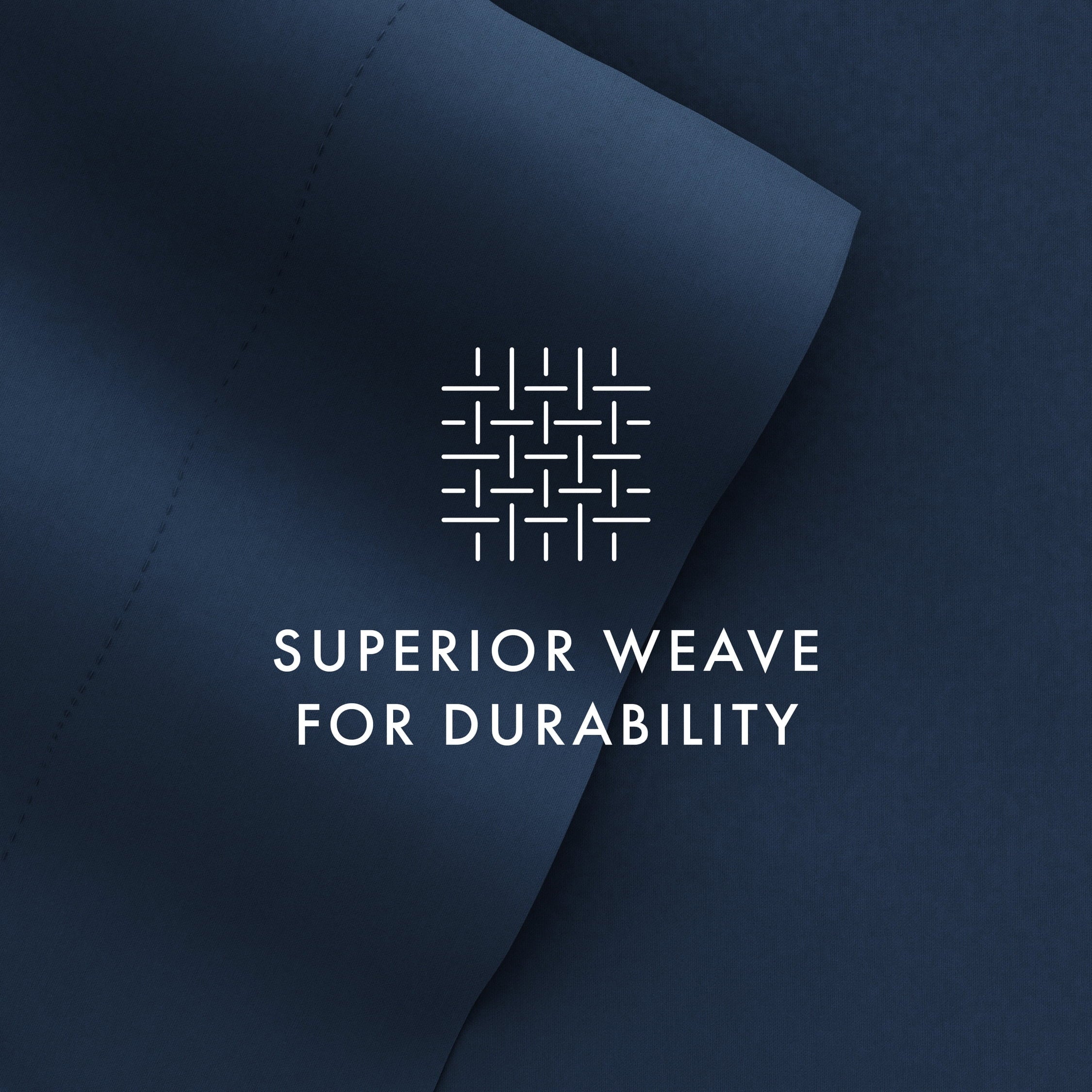 Wrinkle-Resistant 4 Piece Solid Microfiber Bed Sheet Set, Navy, Queen - Cooling Hotel Quality Bedding Sheets and Pillowcases Detail