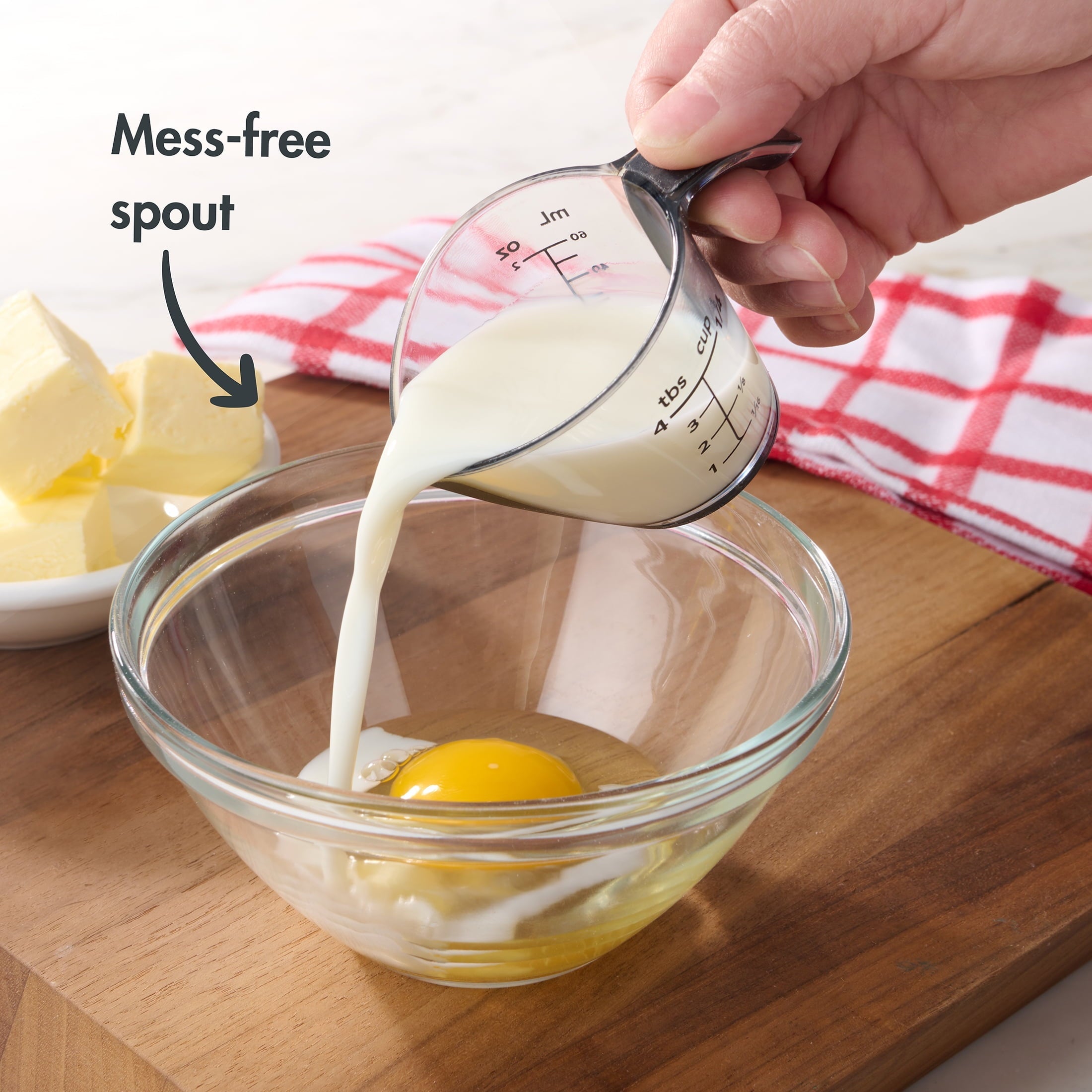 Innovative 1/4C Plastic Mini Measuring Cup, Black/Transparent - Kitchen Gadget Tool for Quick Food Prep Detail