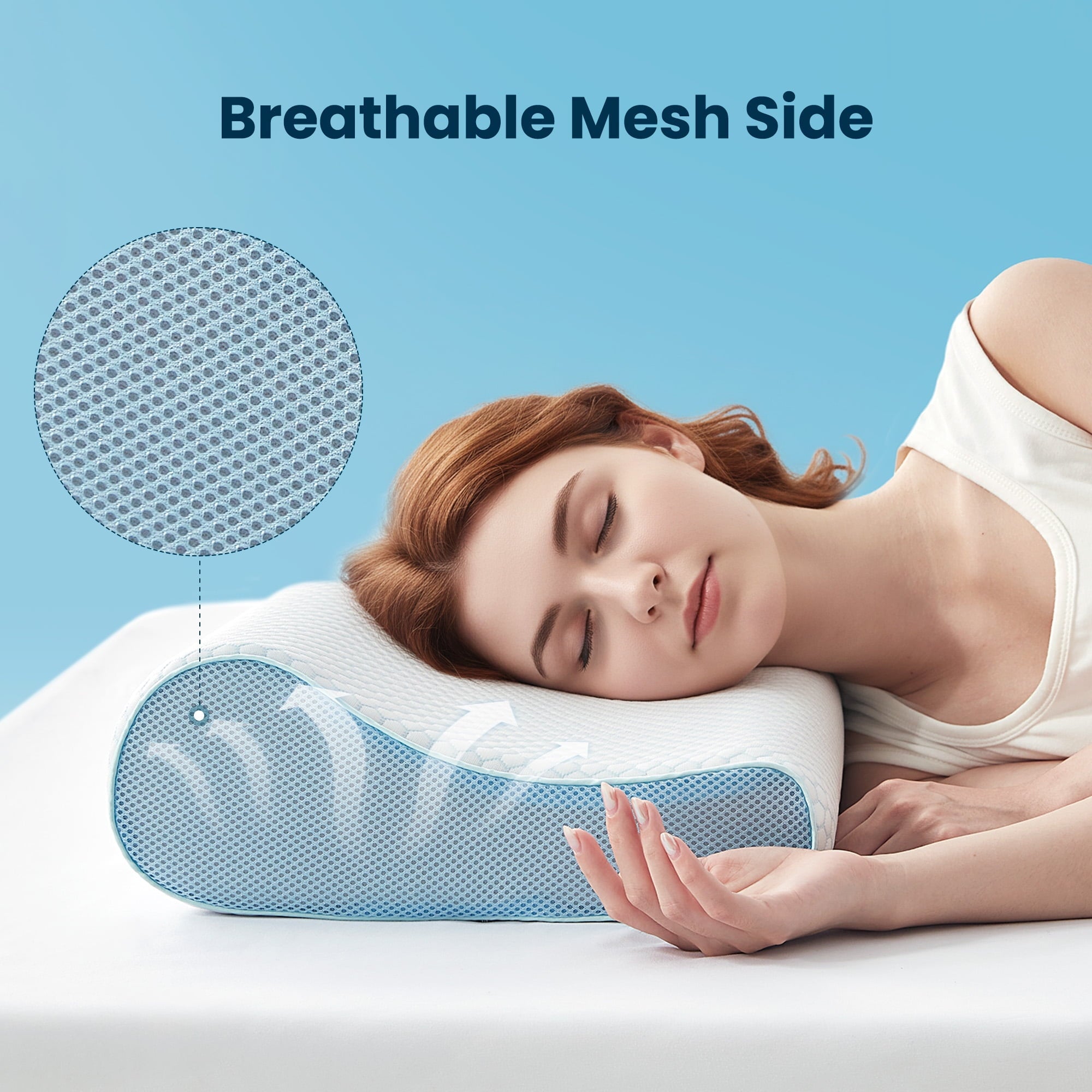 Fluffy Shredded Standard Cooling Memory Foam Pillow, Ergonomic Adjustable Orthopedic Contour Bed Pillows Neck Support for Side Back S... - Hotel Quality Plush Sleeping Pillows Detail