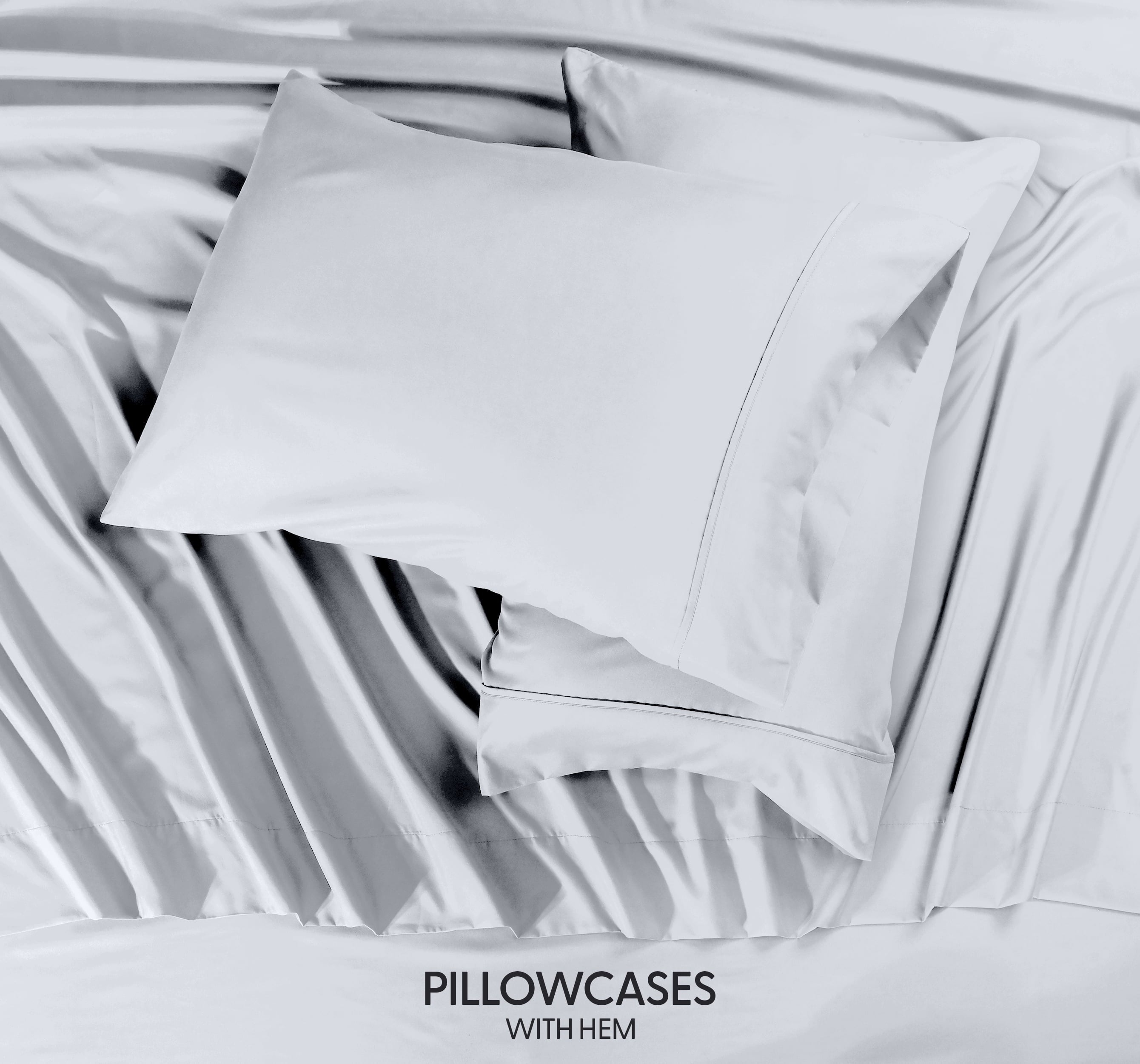 Ultra-Soft Queen Size Bed Sheet Set in Bright White – 4 Piece Microfiber Sheets, Ultra-Soft, Deep Pocket, Wrinkle-Resistant, Eas... - Luxury Bed Sheet Set with Deep Pockets Detail