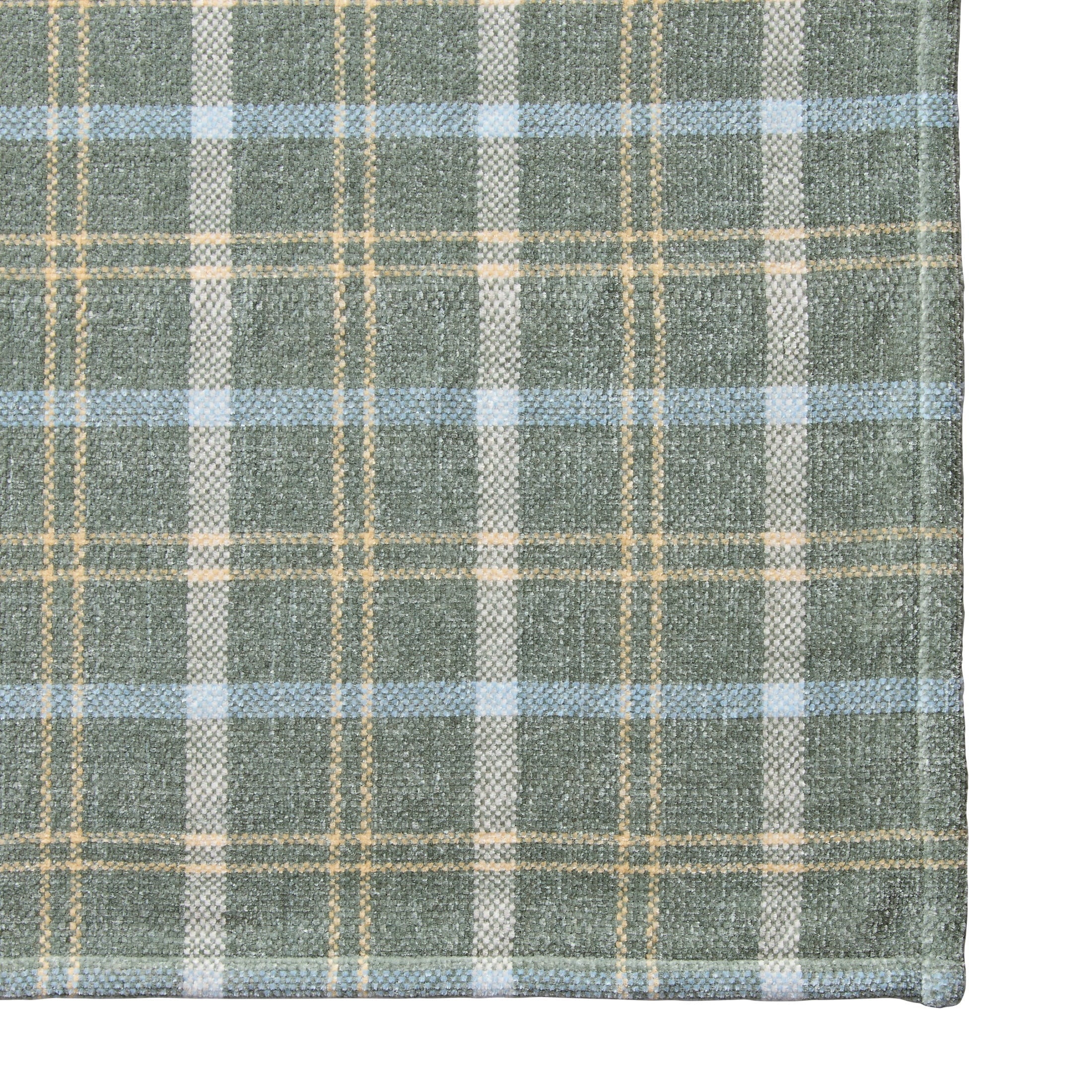 Lightweight Warm Woven Chenille Plaid Throw Blanket, Green River , 50x72 Inches - Cozy Fleece Throw Blanket for Couch & Bed Detail