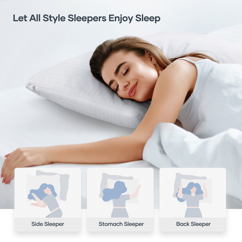 Hotel Collection Shredded Memory Foam Pillow 2 Pack Pillow for Bed, Side, Back and Stomach Sleepers, CertiPUR-US Certified 28"x20" - Ergonomic Memory Foam Pillow for Neck Pain Support Detail