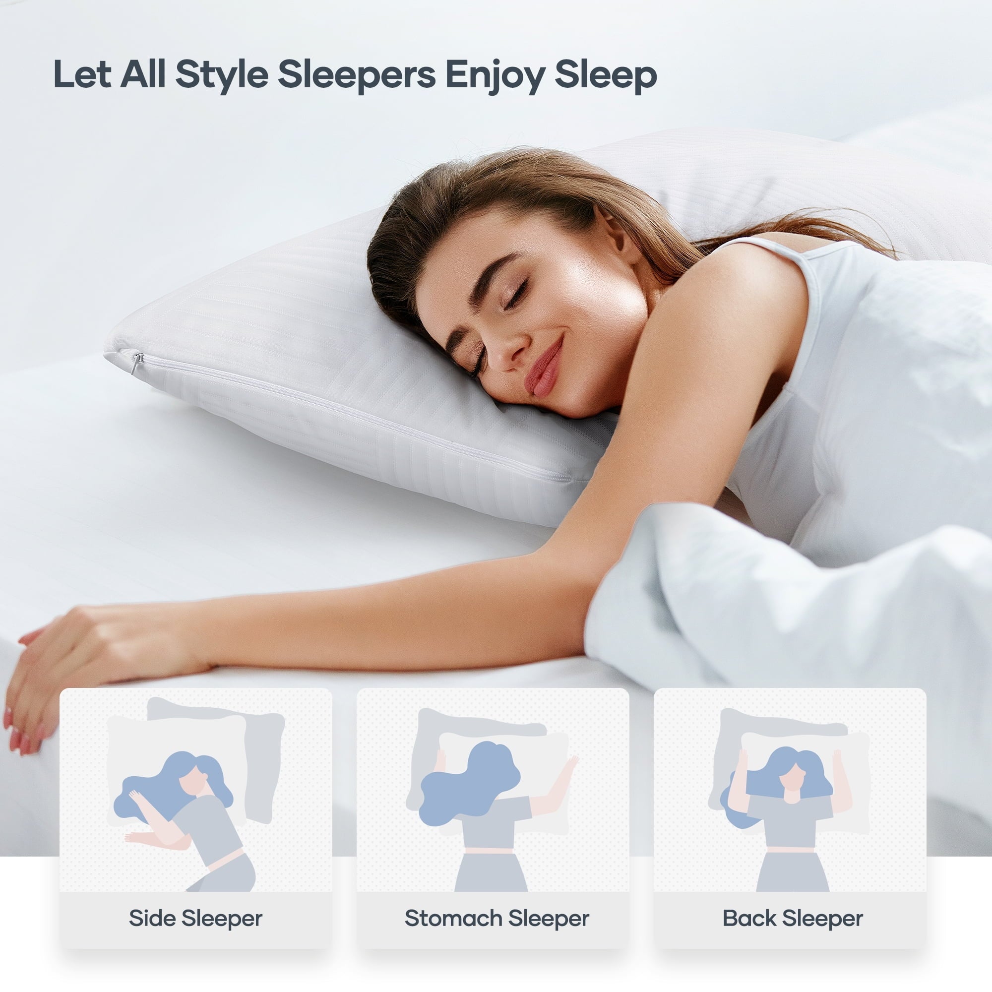 Hotel Collection Shredded Memory Foam Pillow 2 Pack Pillow for Bed, Side, Back and Stomach Sleepers, CertiPUR-US Certified 28"x20" - Ergonomic Memory Foam Pillow for Neck Pain Support Detail