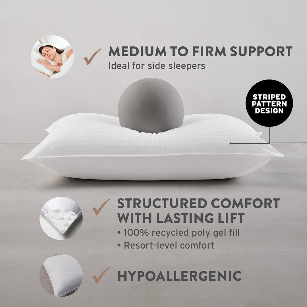 Hotel Collection Dolce Notte II Stomach, Side and Back Sleeper Bed Pillow for Sleeping | Hotel and Resort Quality | Hypoallergenic, Do... - Orthopedic Shredded Foam Bed Pillow Set Detail