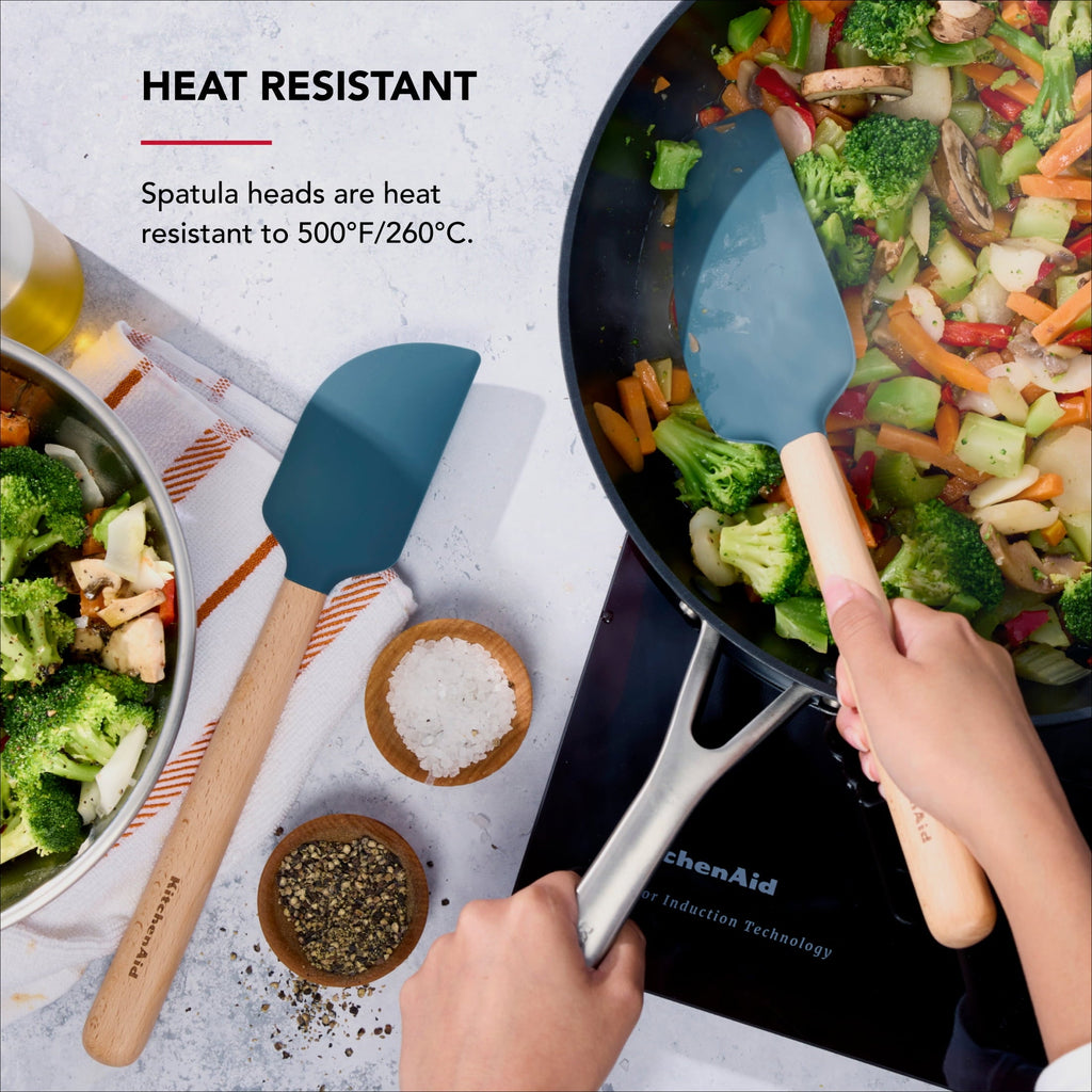 Durable Steel 2-Piece Silicone Mixing Spatula and Scraper Set for Cooking, Agave - Heavy Duty Stainless Steel Kitchen Shears Detail