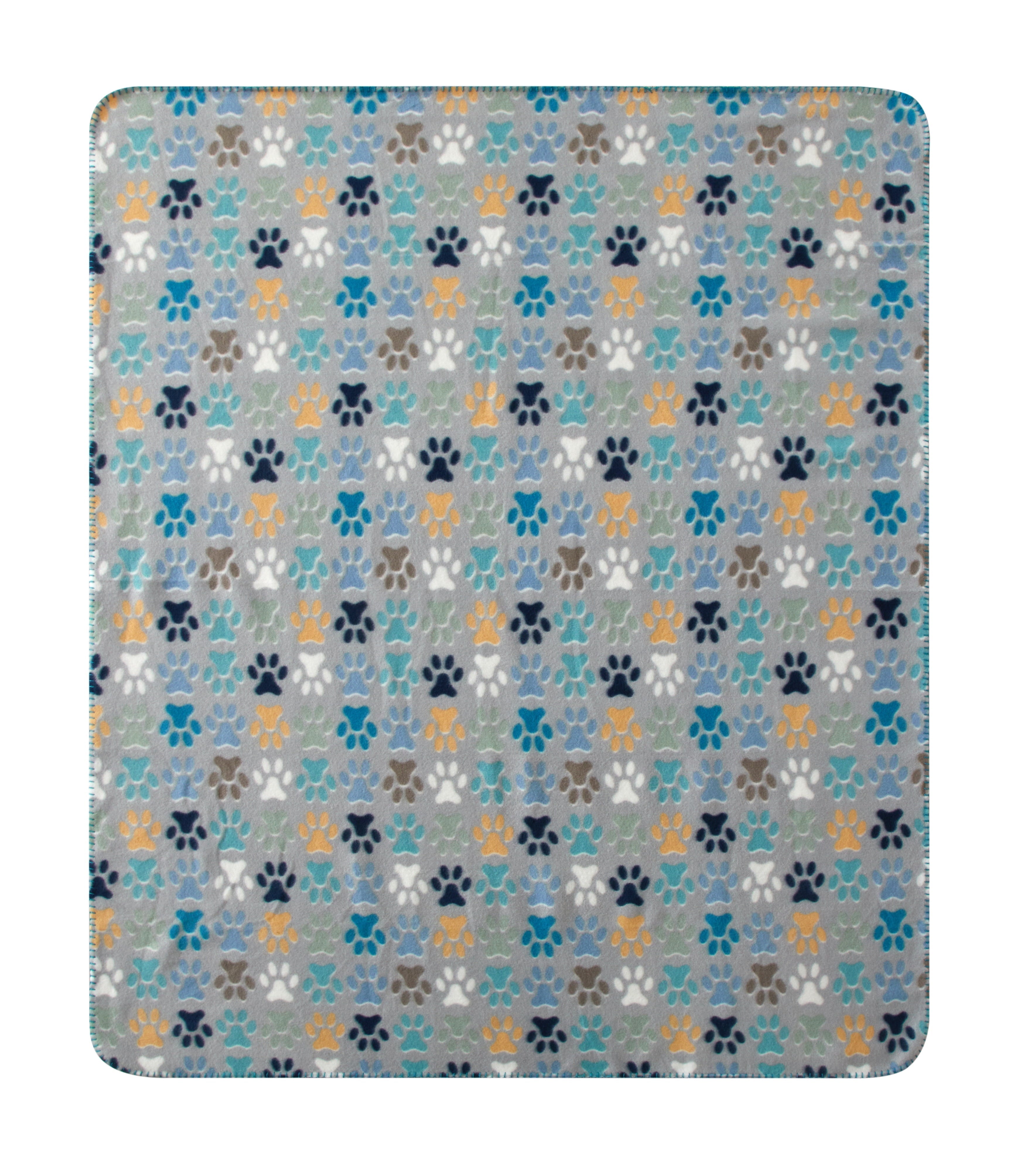 Super Soft Flannel (9 pack) Cozy Fleece Throw Blanket, Gray Paw 50" x 60", All Ages - Cozy Fleece Throw Blanket for Couch & Bed Detail
