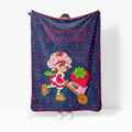 Reversible Sherpa Strawberry Shortcake Berry Meadows 46" x 60" Coral Fleece Throw Blanket, Kids, Polyester, Navy - Lightweight Plush Warm Blanket for All Seasons - Default Title