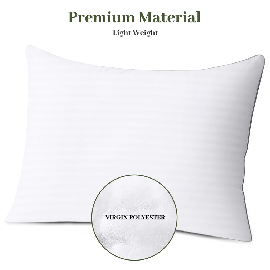 Ergonomic Memory Foam Pillows Standard Size Set of 2, Hotel Quality, Down Alternative Gusseted Bed Pillows for Side, Back, And Stomach Slee... - Hotel Quality Plush Sleeping Pillows Detail