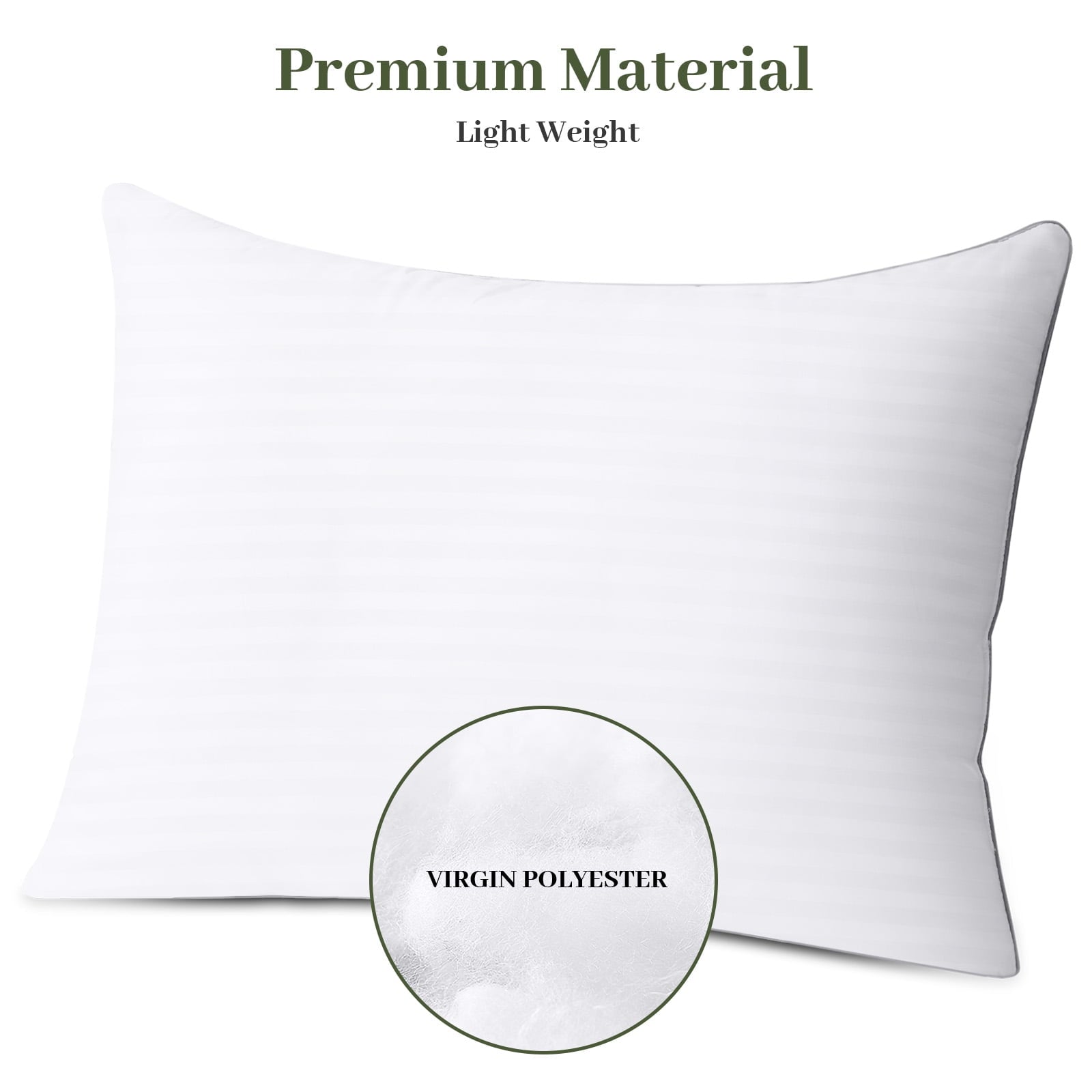 Ergonomic Memory Foam Pillows Standard Size Set of 2, Hotel Quality, Down Alternative Gusseted Bed Pillows for Side, Back, And Stomach Slee... - Hotel Quality Plush Sleeping Pillows Detail