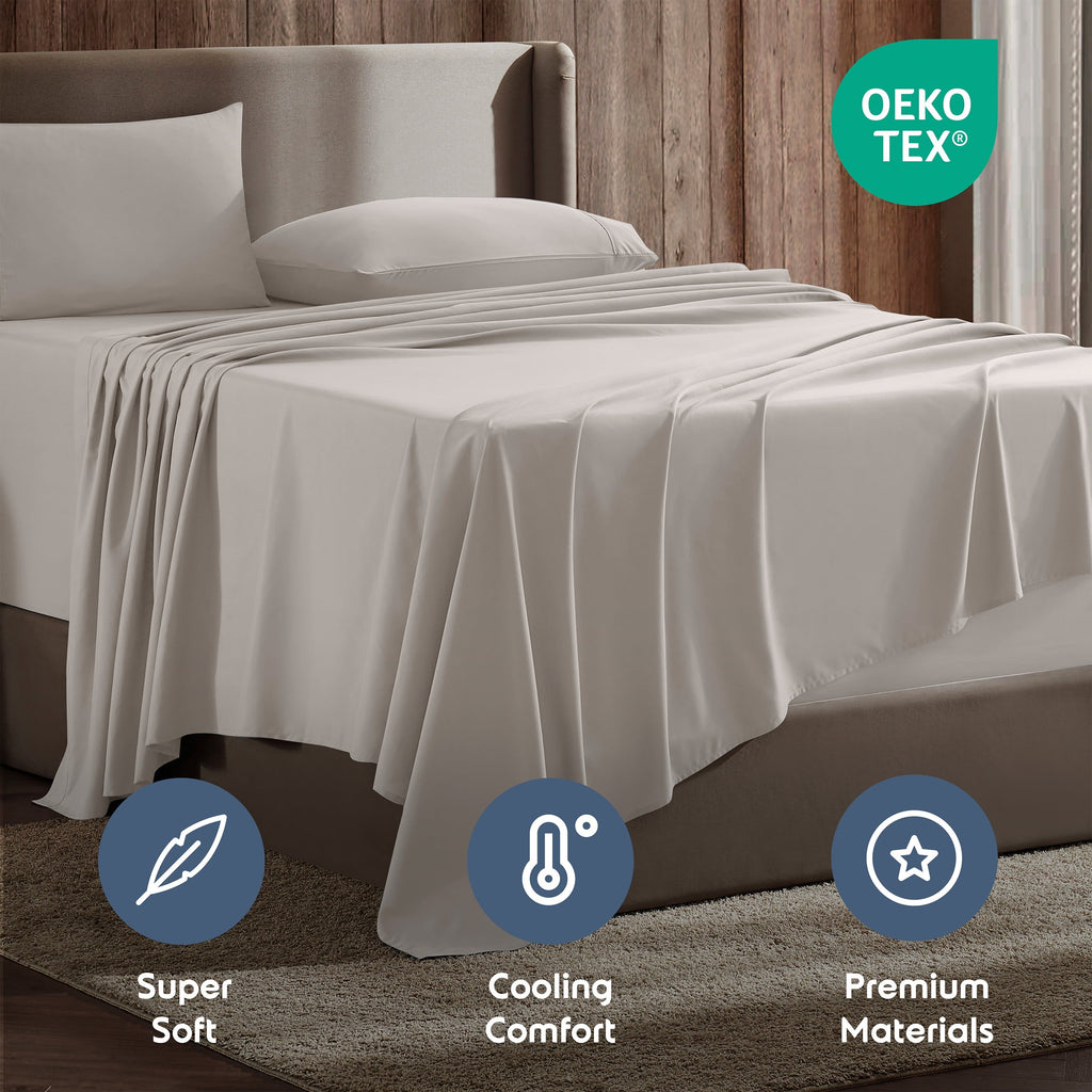 Ultra-Soft Extra Deep Pocket Full Sheets Set, 4 Piece, Fits 18"-24" Mattress, Breathable & Extra Soft Bed Sheets, Linen - Luxury Bed Sheet Set with Deep Pockets Detail