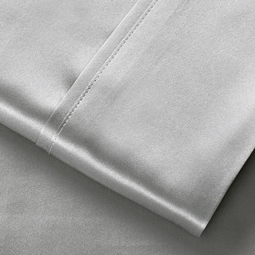 Breathable Luxury Luxury Satin Sheets Set Full Size Light Gray, 4-Piece Bedding Sets with Deep Pockets - Soft and Smooth Satin Bed Shee... - Premium Ultra-Soft Pillowcase Pair for Sleeping Detail