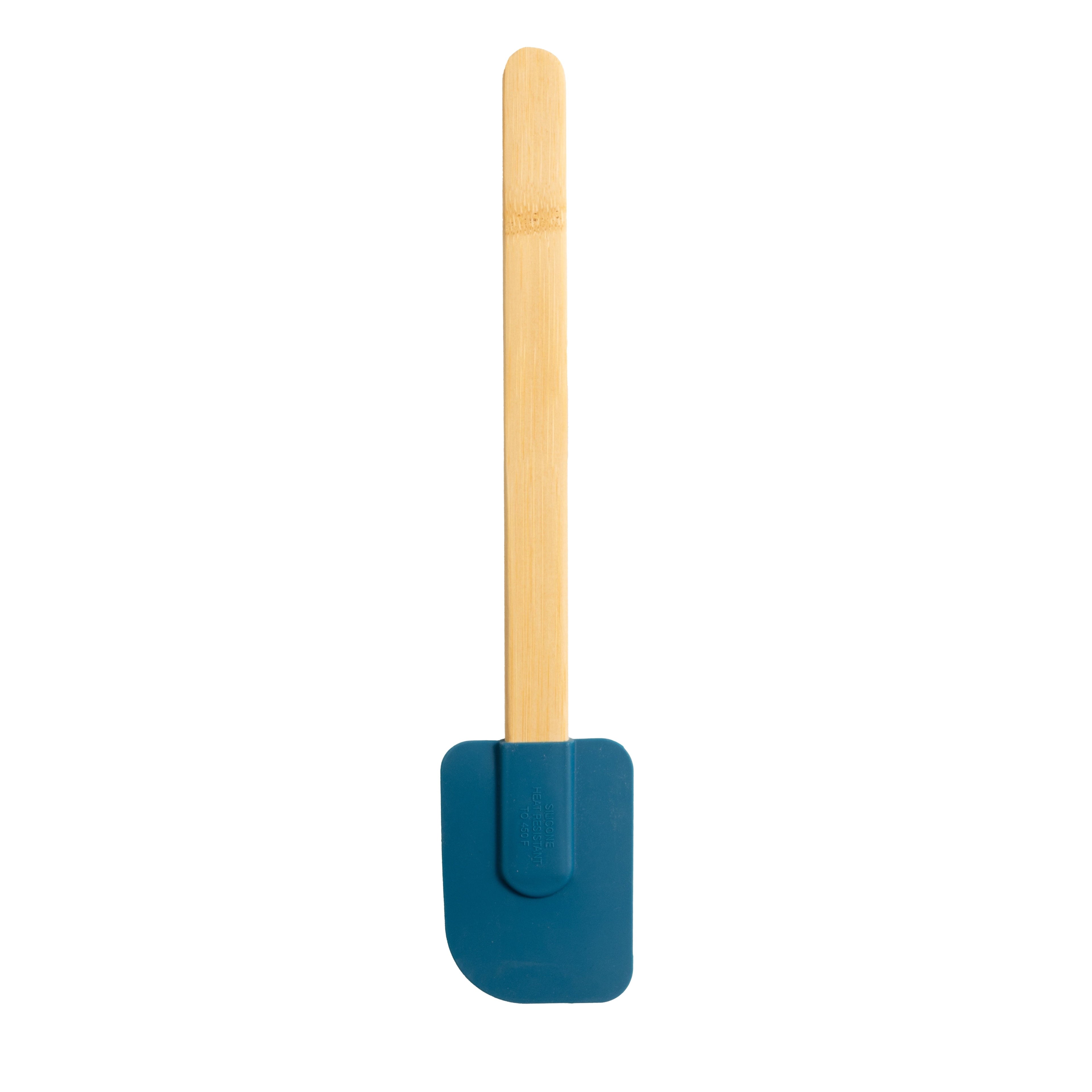 Premium Silicone Silicone Spatulas Set 4 with Bamboo Handles, Blue - Heat-Resistant Silicone Cooking Spatula Turner Detail
