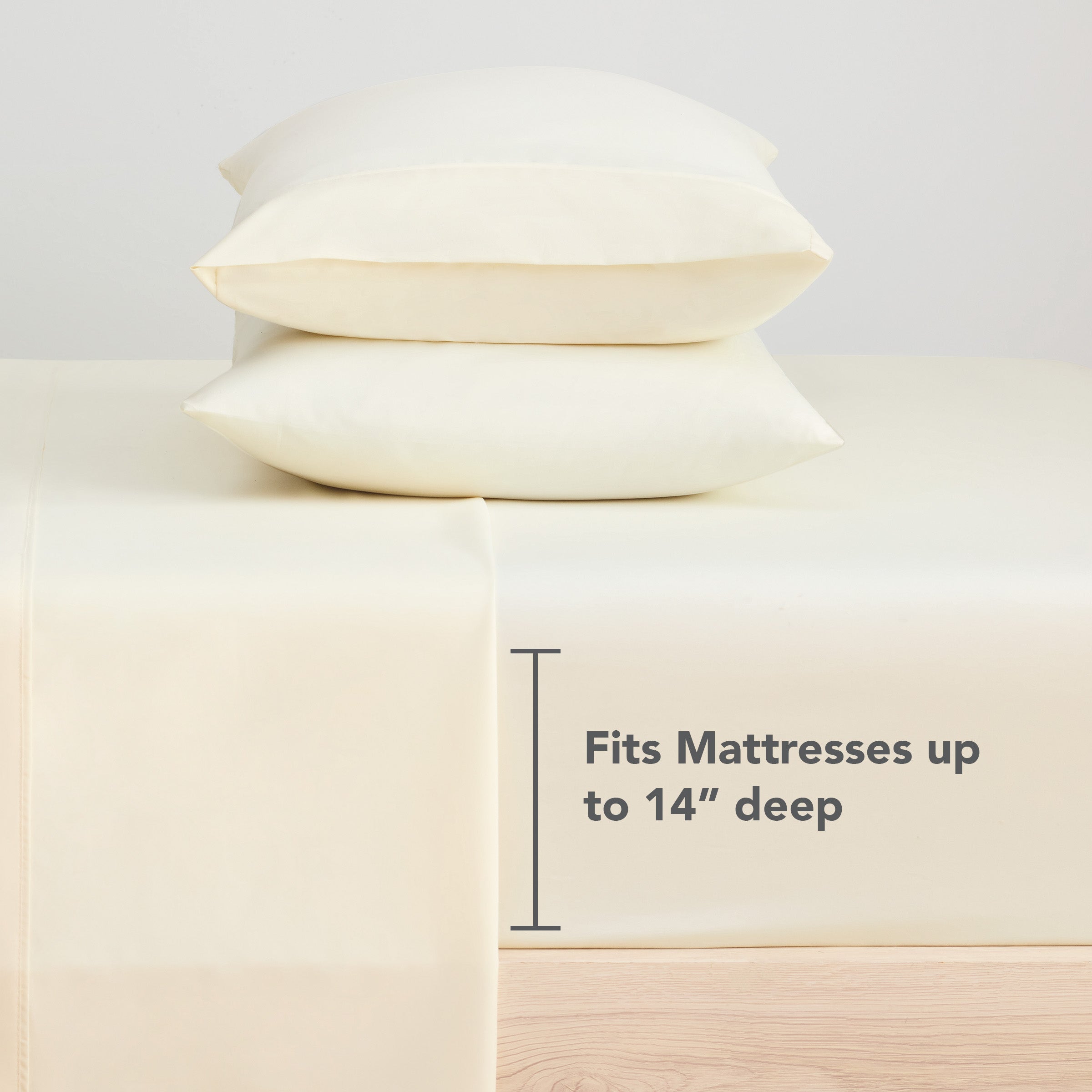 Cooling Sateen Brushed Microfiber Fitted Sheets - Bedding Essentials - Full - (6 Pack) Ivory - Cooling Hotel Quality Bedding Sheets and Pillowcases Detail