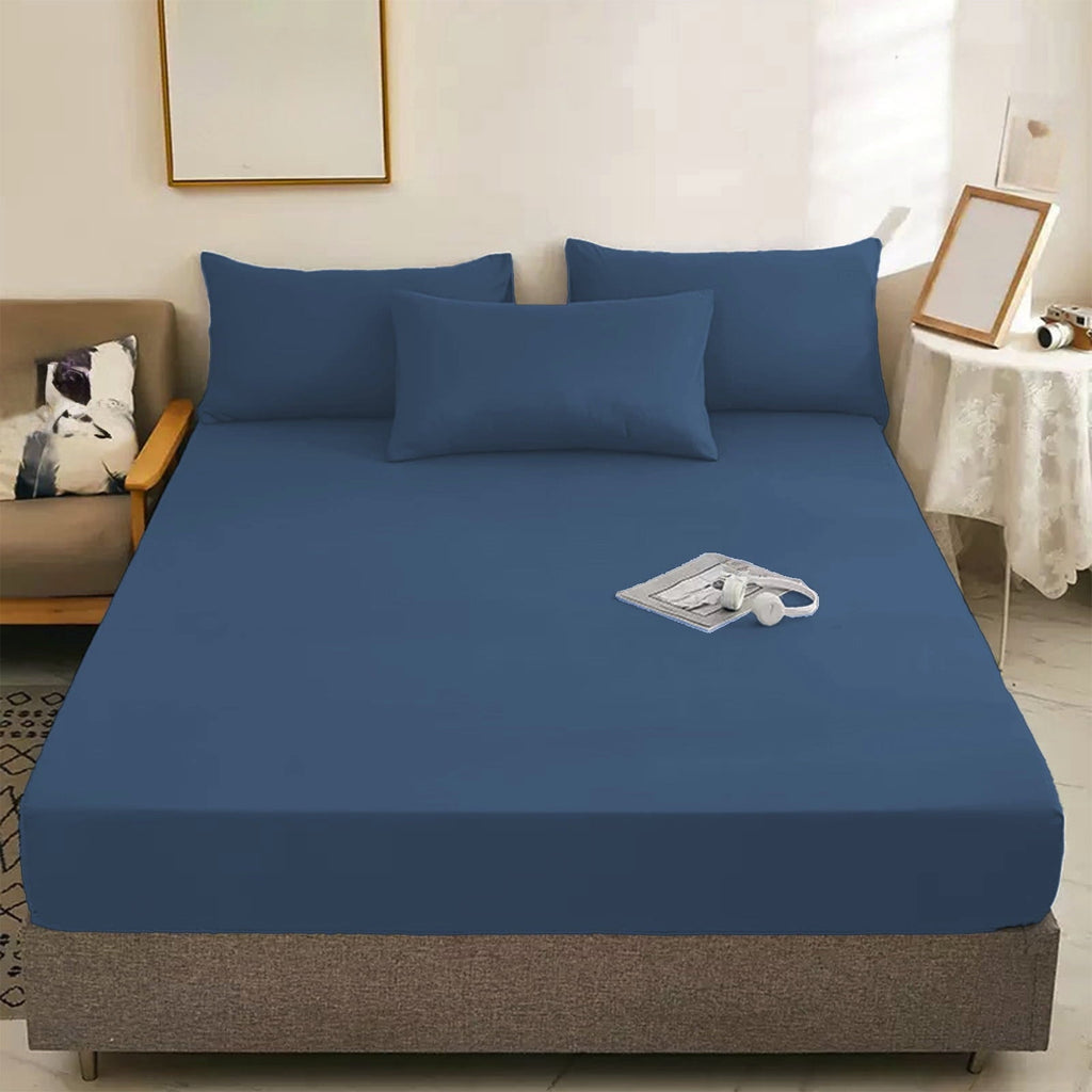 Premium Egyptian Cotton Egyptian Cotton Fitted Sheet Queen Size - 400 Thread Count Queen Size Fitted Sheet Only, Extra Soft, Cooling, 15" Dee... - Premium Ultra-Soft Pillowcase Pair for Sleeping Detail
