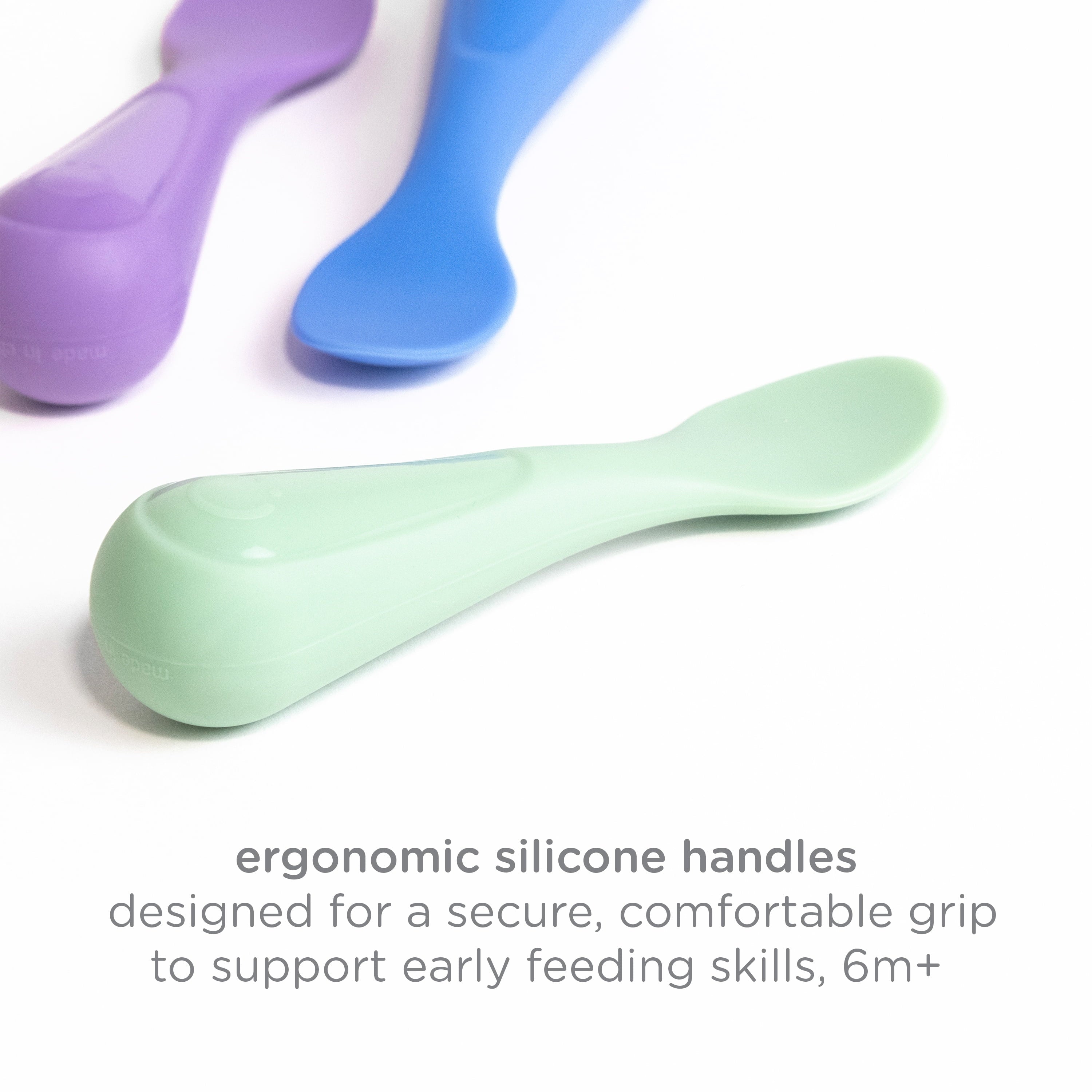 High-Precision Silicone Toddler Training Spoons, Baby, Silicone Flatware Sets, 3 Pack - Professional Kitchen Tool for Culinary Enthusiasts Detail