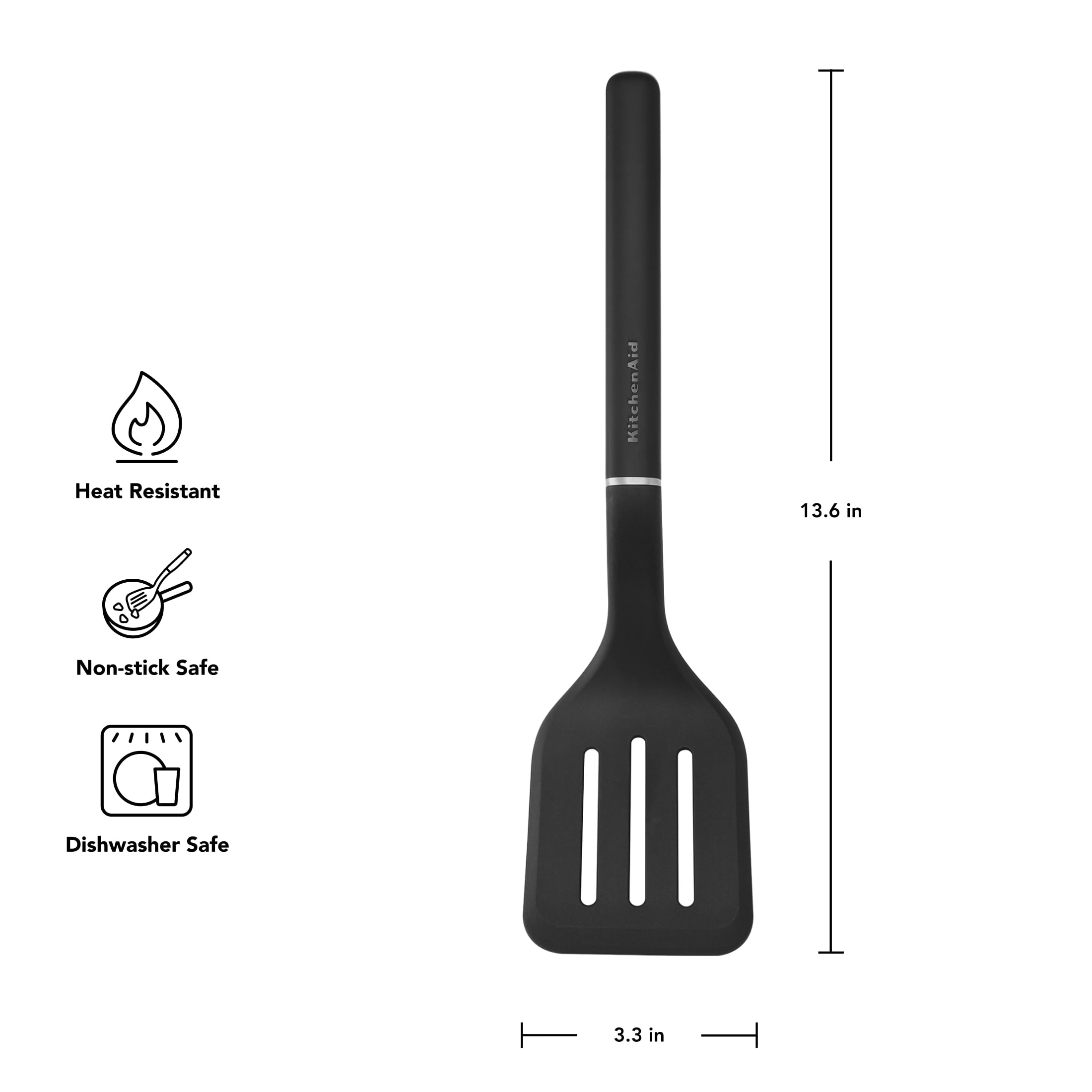 Professional Grade 3-Piece Cooking Utensils Set with Ergonomic Handles, Black - Multi-Purpose Hand Tool for Daily Meal Prep Detail