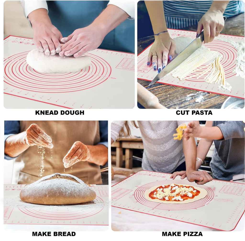 Premium Kitchen Reusable Silicone 24"x 18" Pastry Mat with Measurements - Innovative Kitchen Helper for Modern Cooking Detail