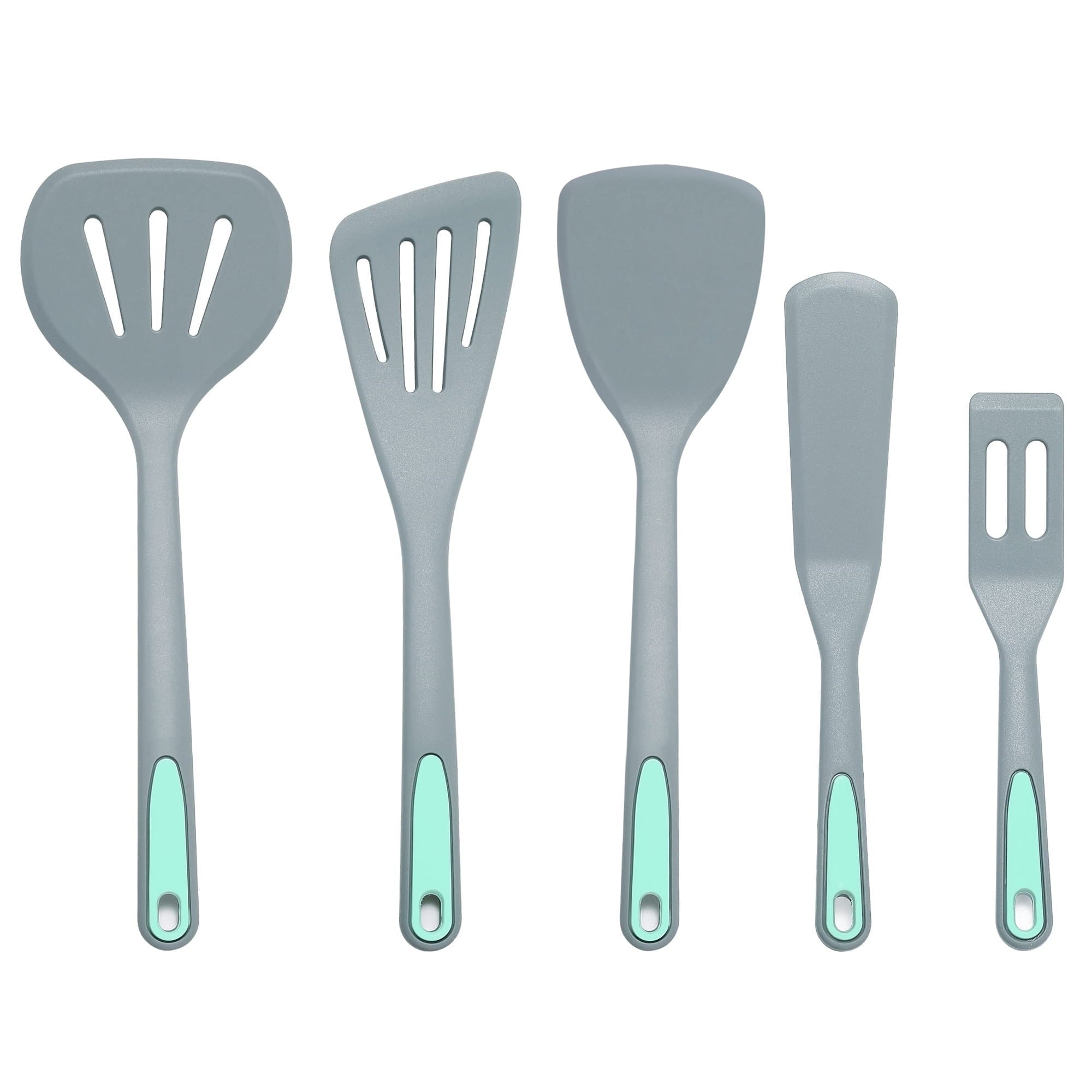 Durable Steel 5 Pieces Silicone Spatula Set, Non-Stick Silicone Turner Spatulas, Heat Resistance Cooking Utensils, Fli... - High-Precision Culinary Tool for Baking & Cooking - Default Title