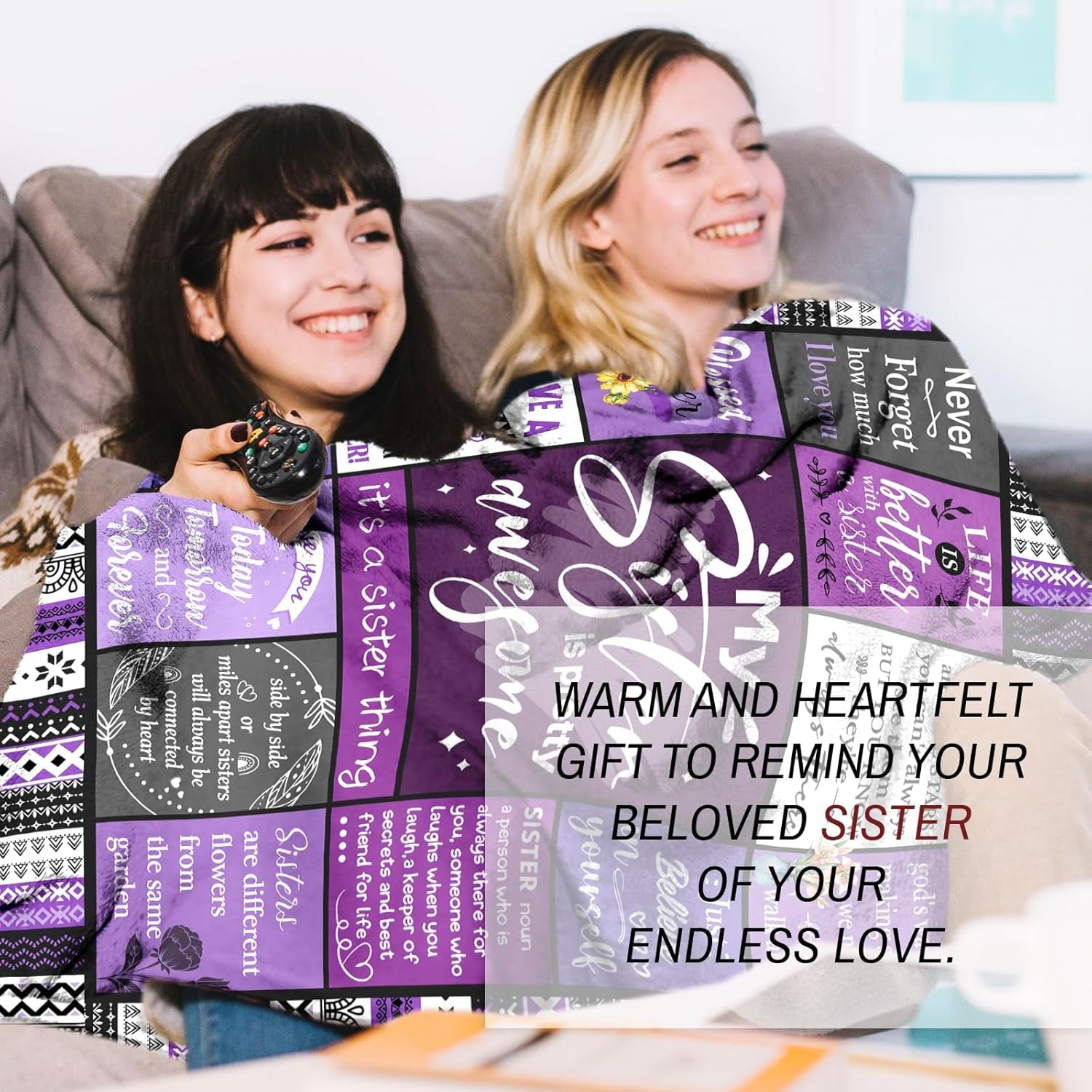 Lightweight Warm Sister Gifts Blanket, Sister Gifts , Happy Birthday Gifts for Sister, Unique Sister Gifts for My Dear Sister on Mothe... - Cozy Fleece Throw Blanket for Couch & Bed Detail