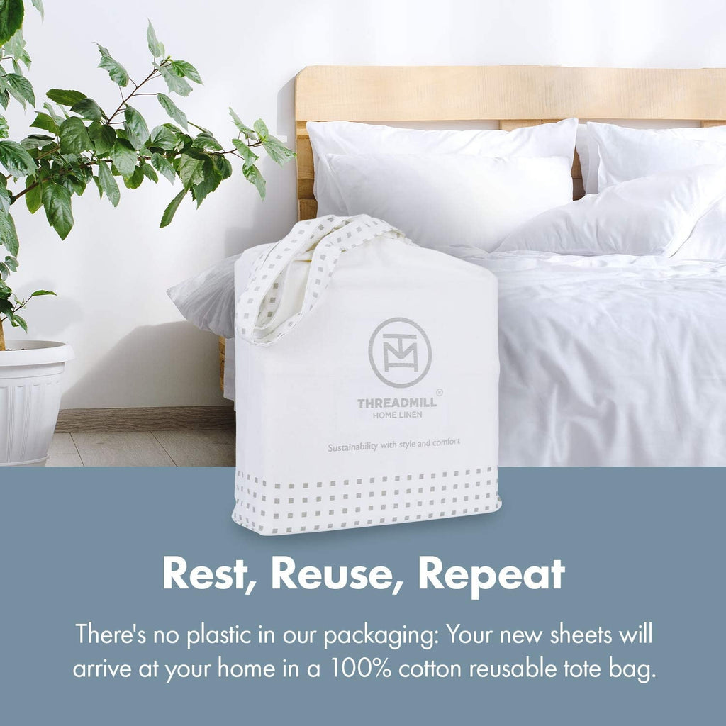 Premium Egyptian Cotton 600 Thread Count 4-Piece Queen Bed Sheet Set, Sateen Weave, Sage Green - Cooling Hotel Quality Bedding Sheets and Pillowcases Detail