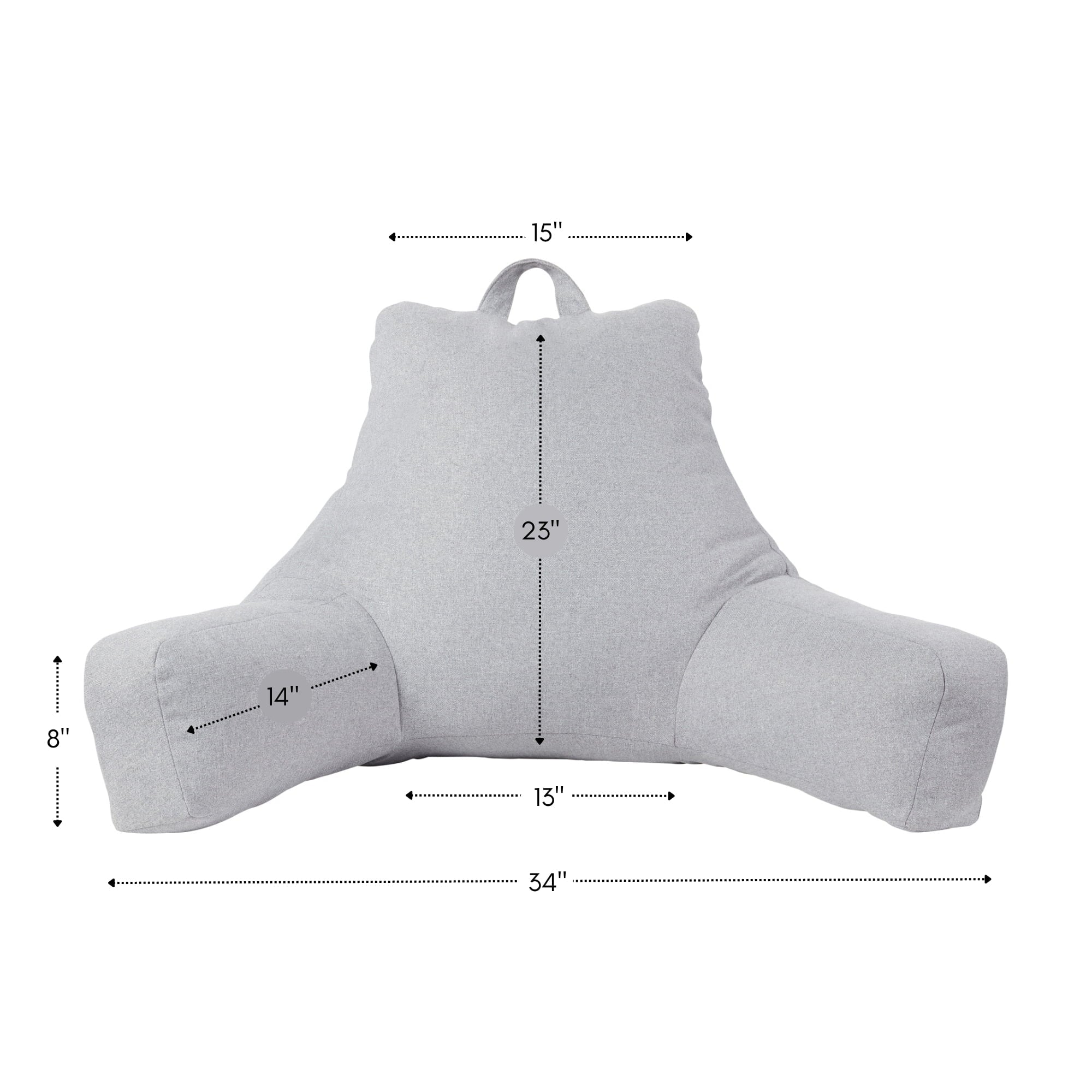 Orthopedic Support Jumbo Cement Gray Polyester Bed Rest Pillow - Orthopedic Shredded Foam Bed Pillow Set Detail