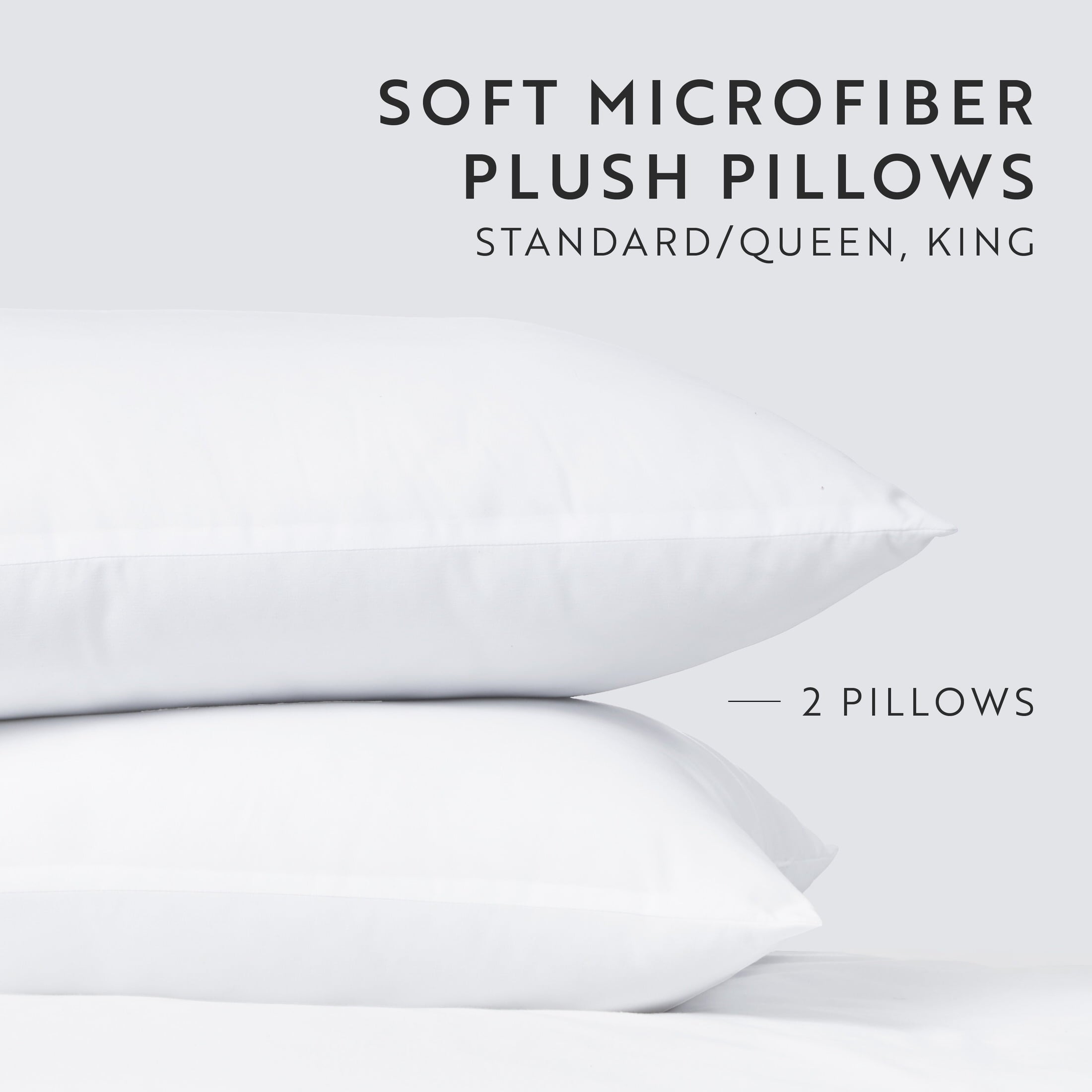 Hotel Collection Plush Bed Pillows 2-Pack For All Sleep Styles - Back, Side and Stomach Sleepers - in King Size - Hotel Quality Plush Sleeping Pillows Detail