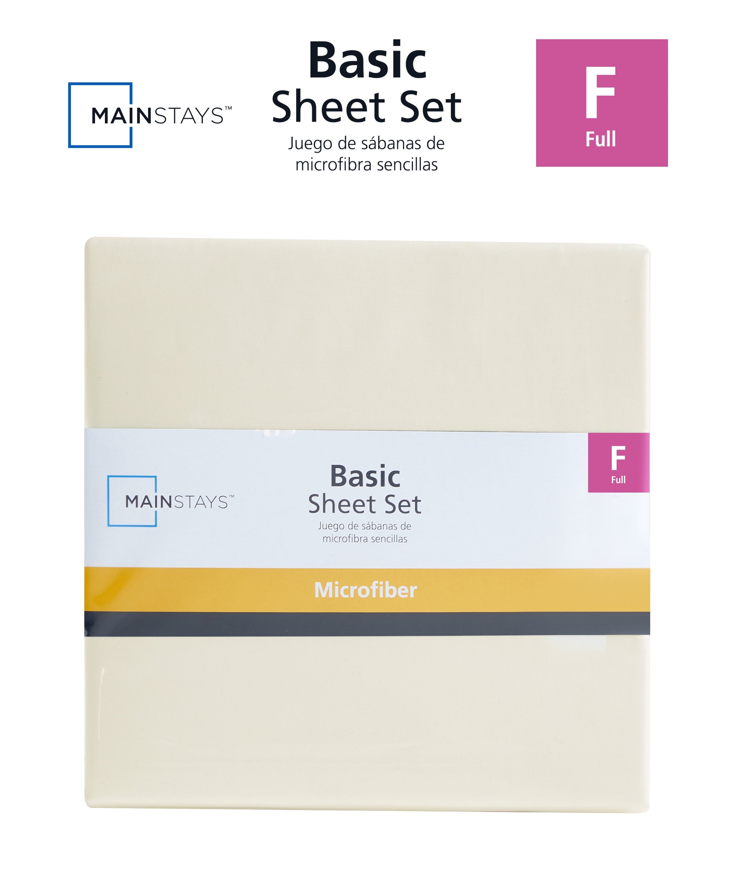 Cooling Sateen Basic Value Microfiber Bed Sheet Set, Vanilla Dream, Full, 4 Piece - Premium Ultra-Soft Pillowcase Pair for Sleeping Detail